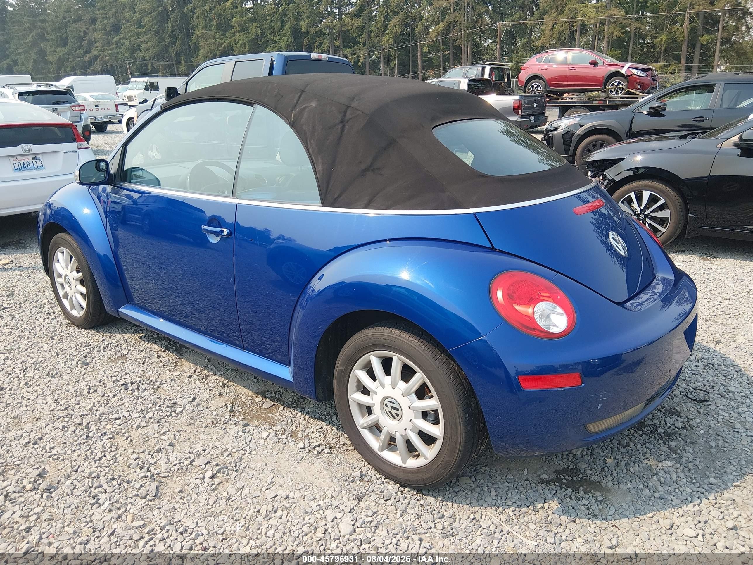 2008 Volkswagen New Beetle Se Blue vin: 3VWRF31Y18M409786