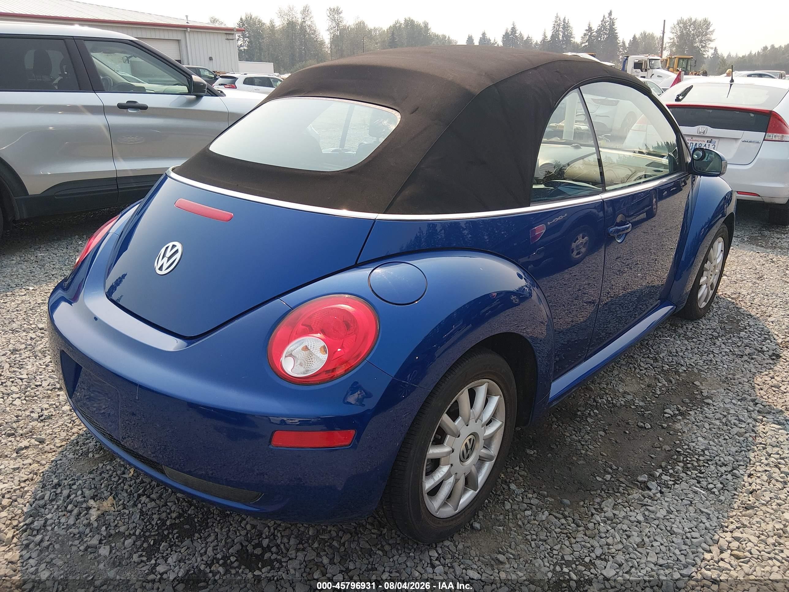 2008 Volkswagen New Beetle Se Blue vin: 3VWRF31Y18M409786