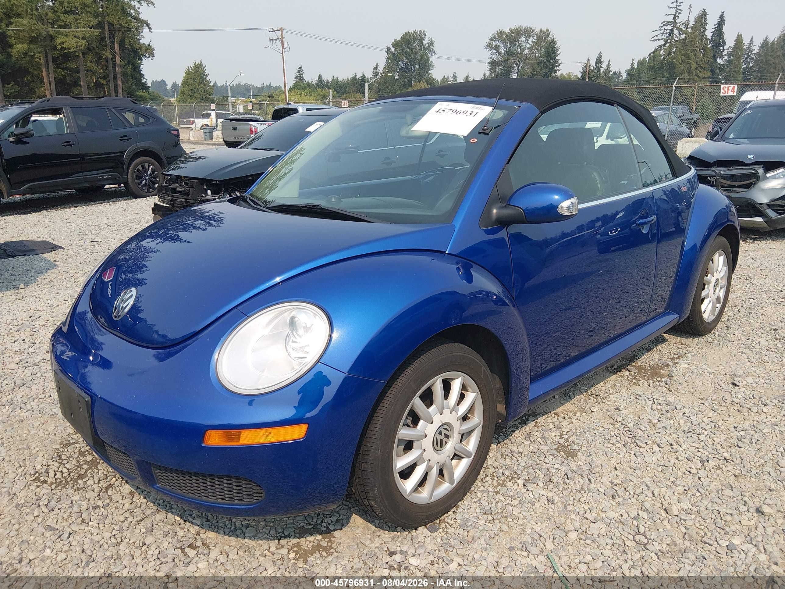 2008 Volkswagen New Beetle Se Blue vin: 3VWRF31Y18M409786