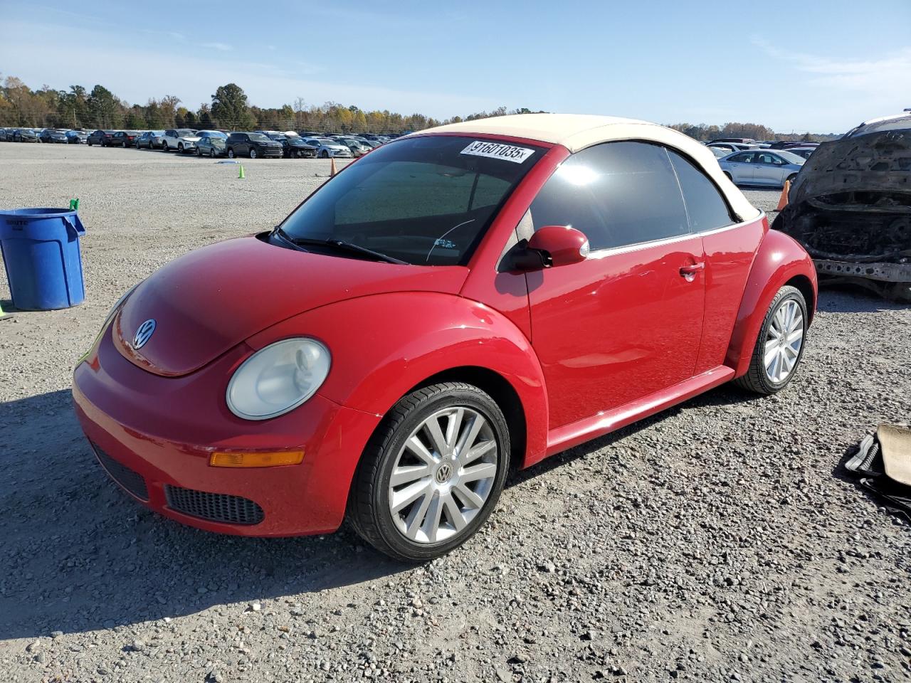 2008 Volkswagen New Beetle Convertible Se Red vin: 3VWRF31Y28M401986