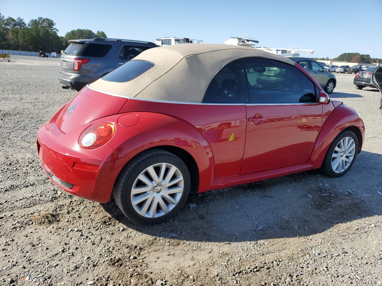 2008 Volkswagen New Beetle Convertible Se Red vin: 3VWRF31Y28M401986