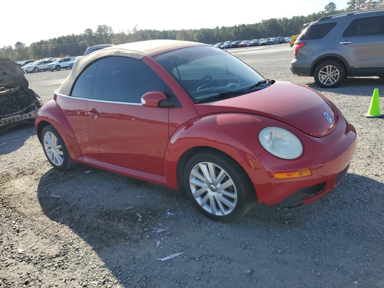 2008 Volkswagen New Beetle Convertible Se Red vin: 3VWRF31Y28M401986