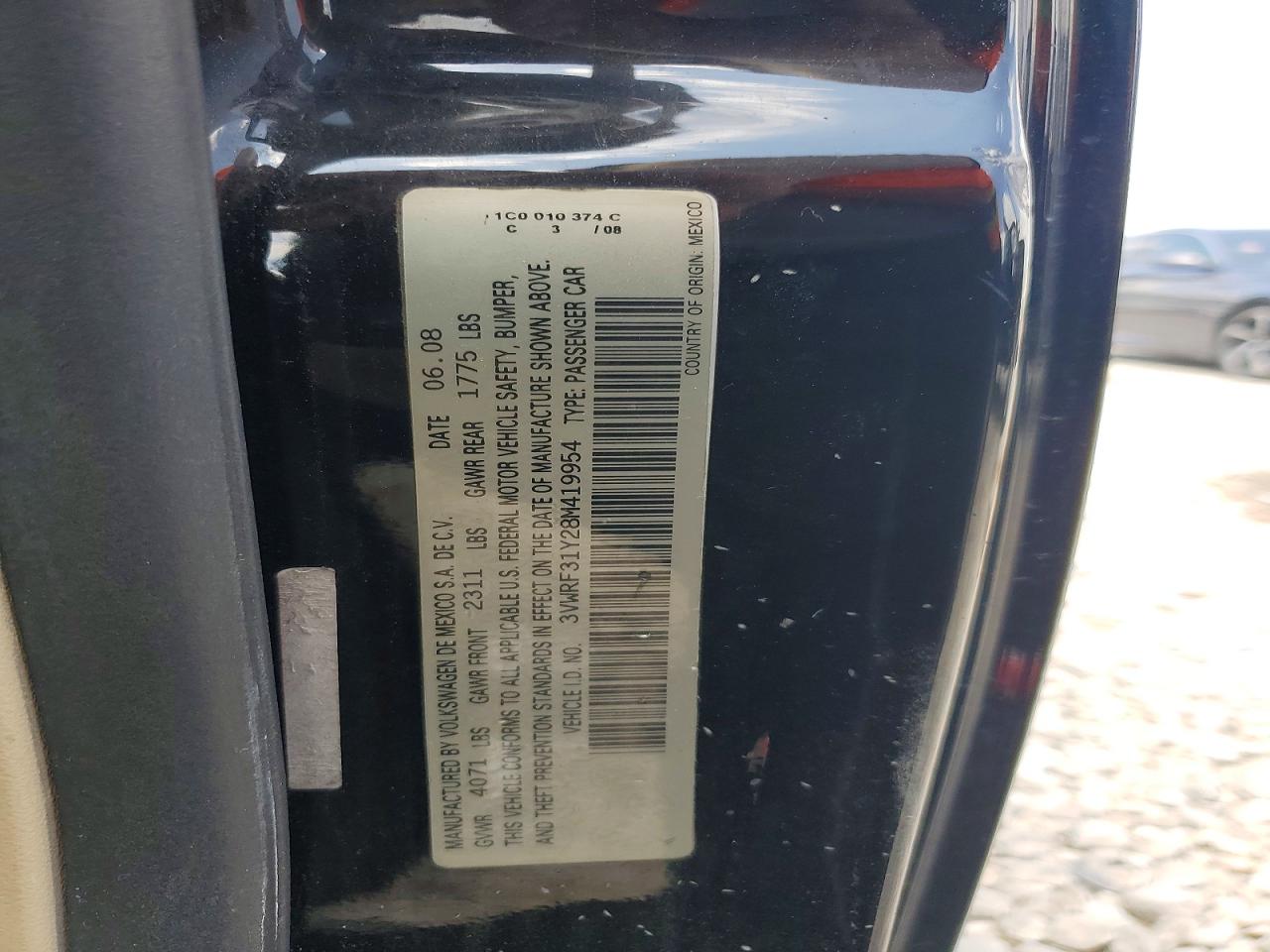 2008 Volkswagen New Beetle Convertible Se Black vin: 3VWRF31Y28M419954