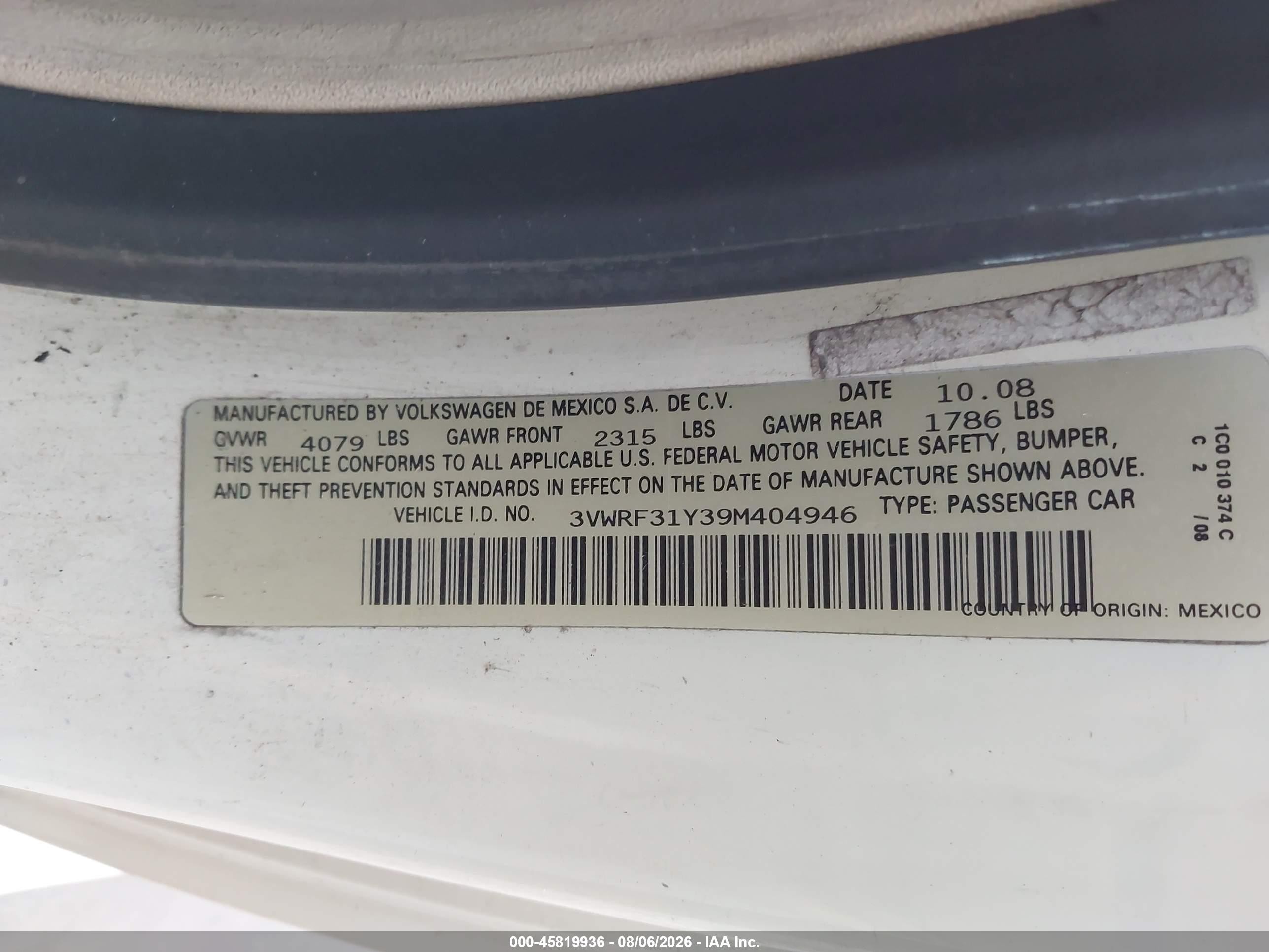 2009 Volkswagen New Beetle 2.5l Cream vin: 3VWRF31Y39M404946