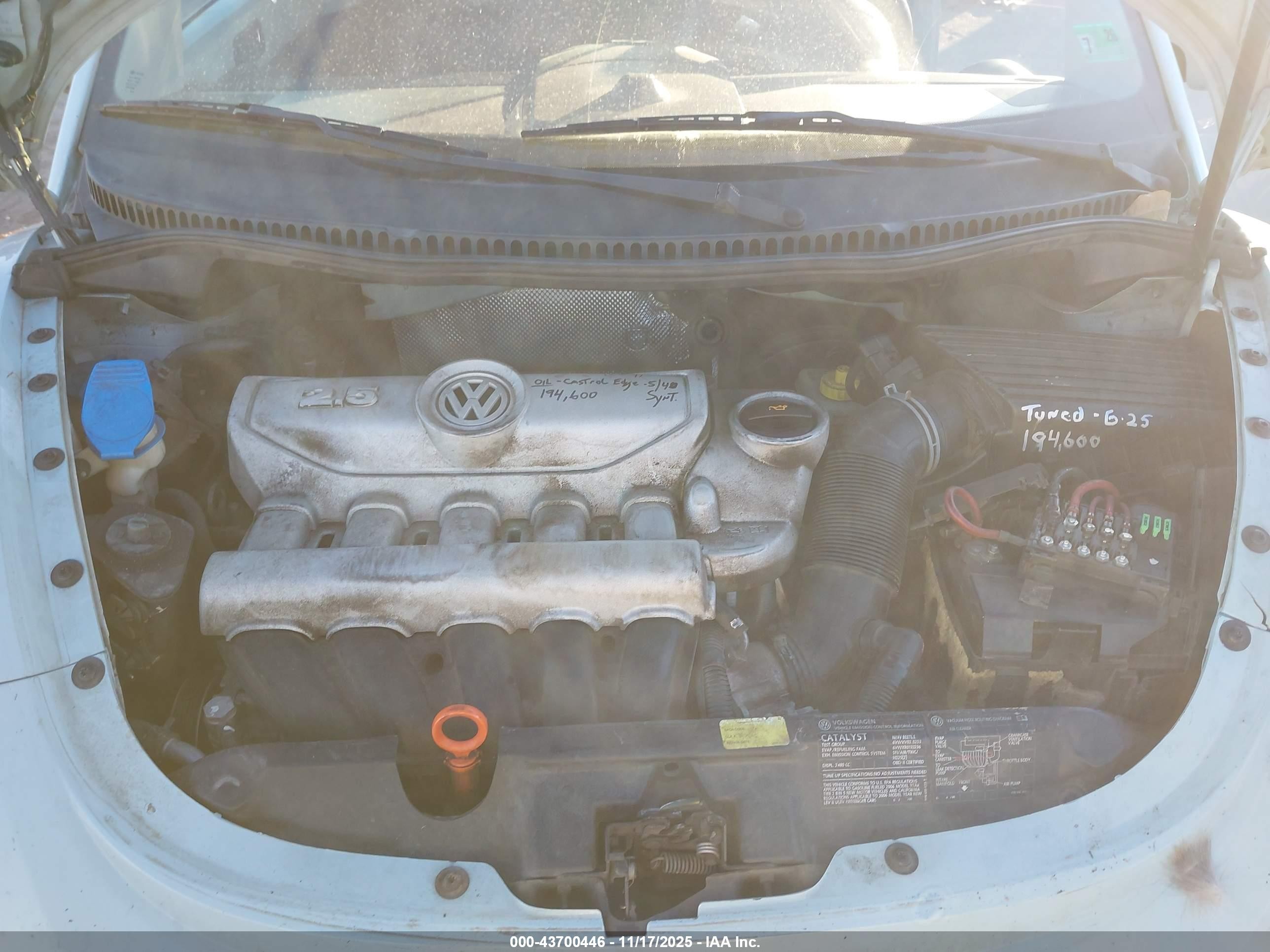 2006 Volkswagen New Beetle 2.5 Light Blue vin: 3VWRF31Y46M307699