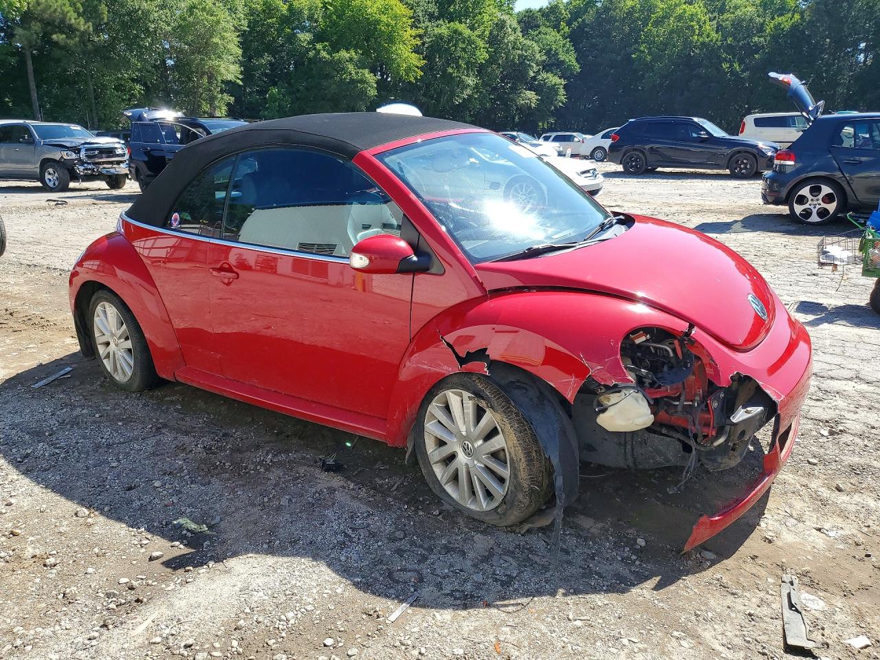 2008 Volkswagen New Beetle Convertible Se Red vin: 3VWRF31Y48M410057