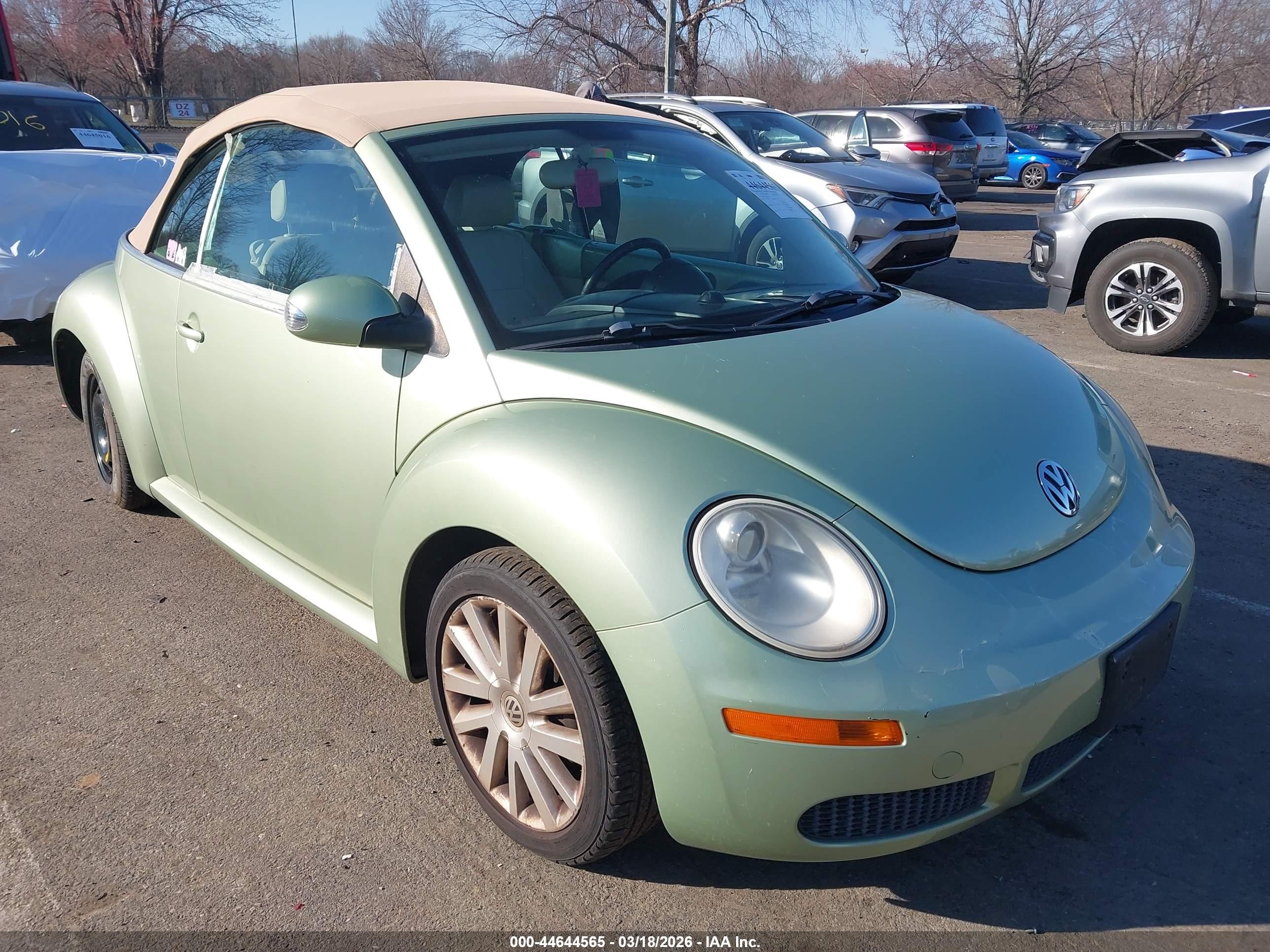 2008 Volkswagen New Beetle Se Green vin: 3VWRF31Y68M412571
