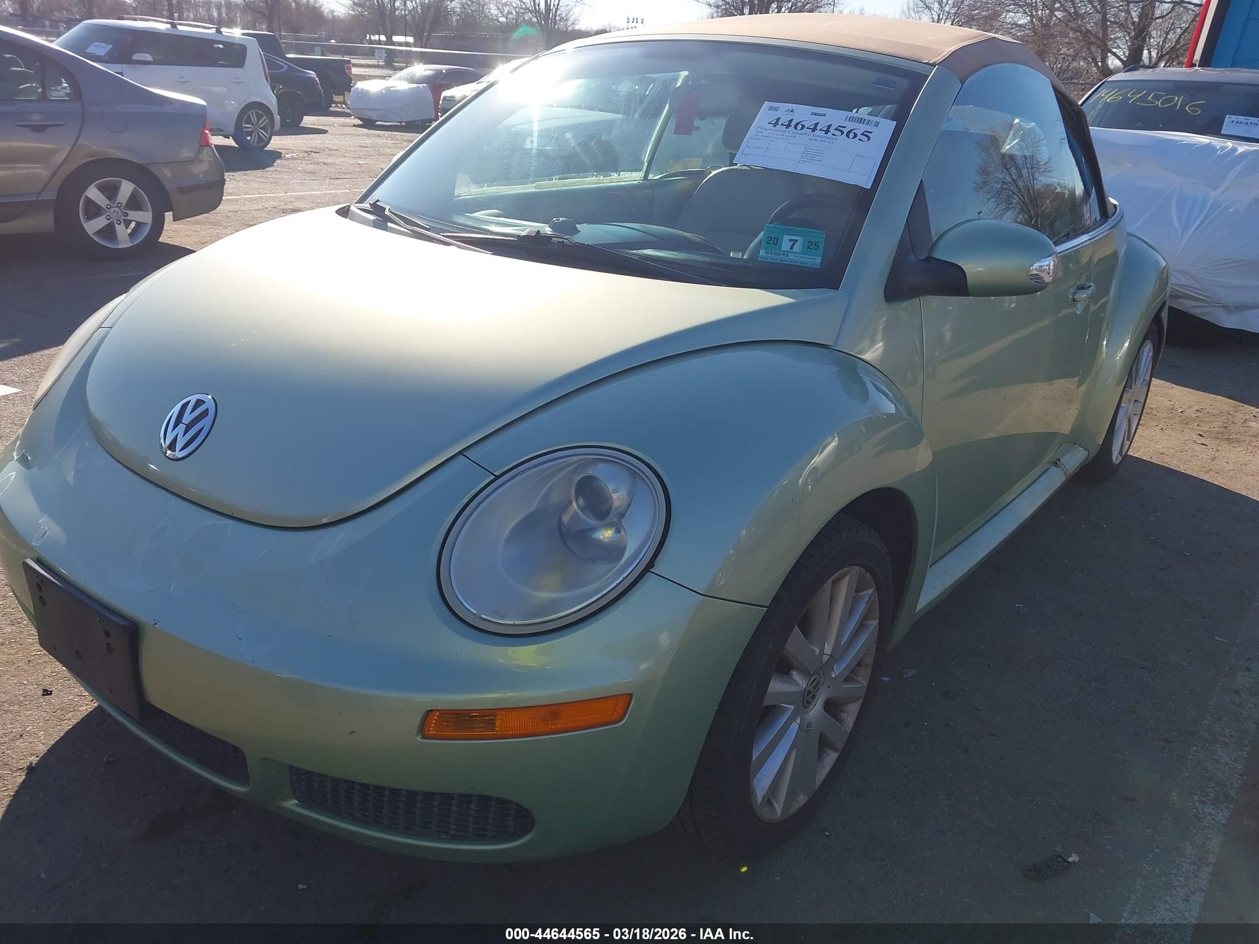 2008 Volkswagen New Beetle Se Green vin: 3VWRF31Y68M412571