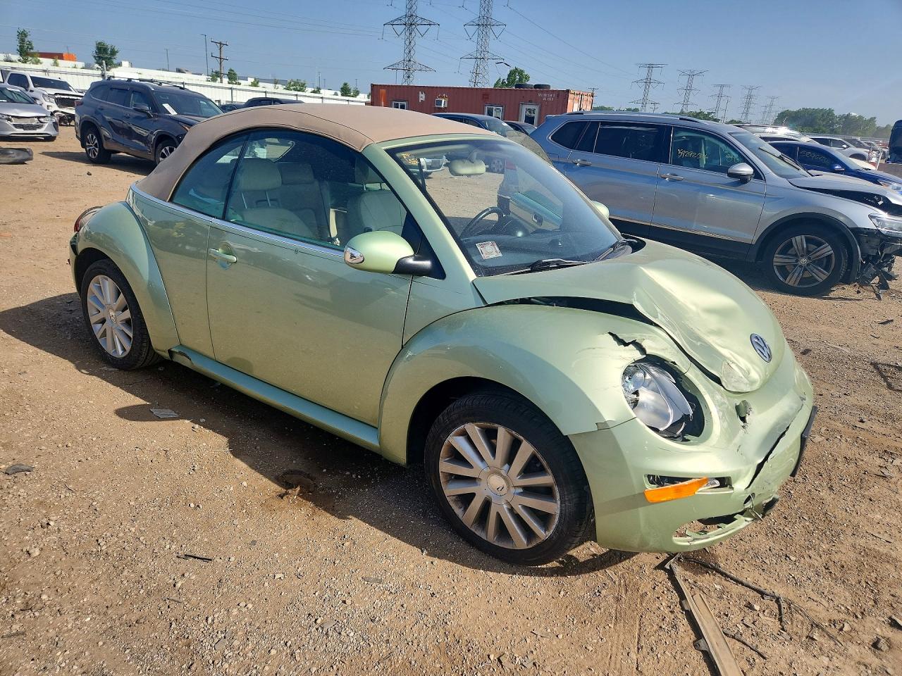 2008 Volkswagen New Beetle Convertible Se Green vin: 3VWRF31Y78M411557