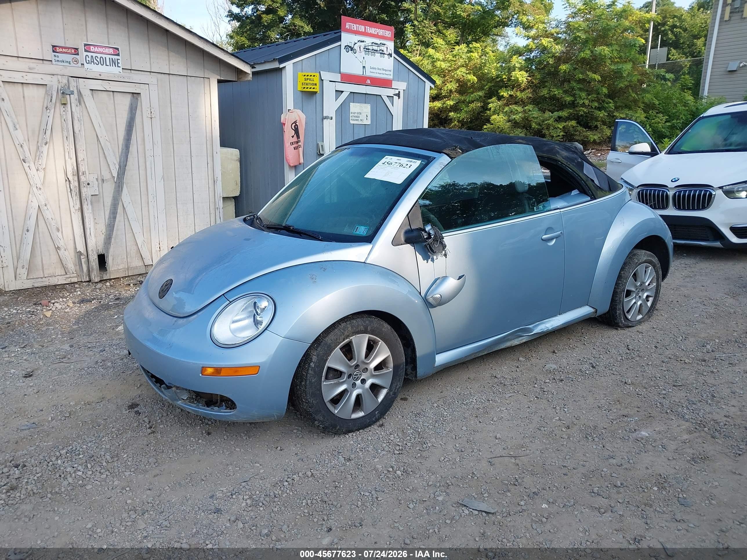 2009 Volkswagen New Beetle 2.5l Light Blue vin: 3VWRF31Y89M402187