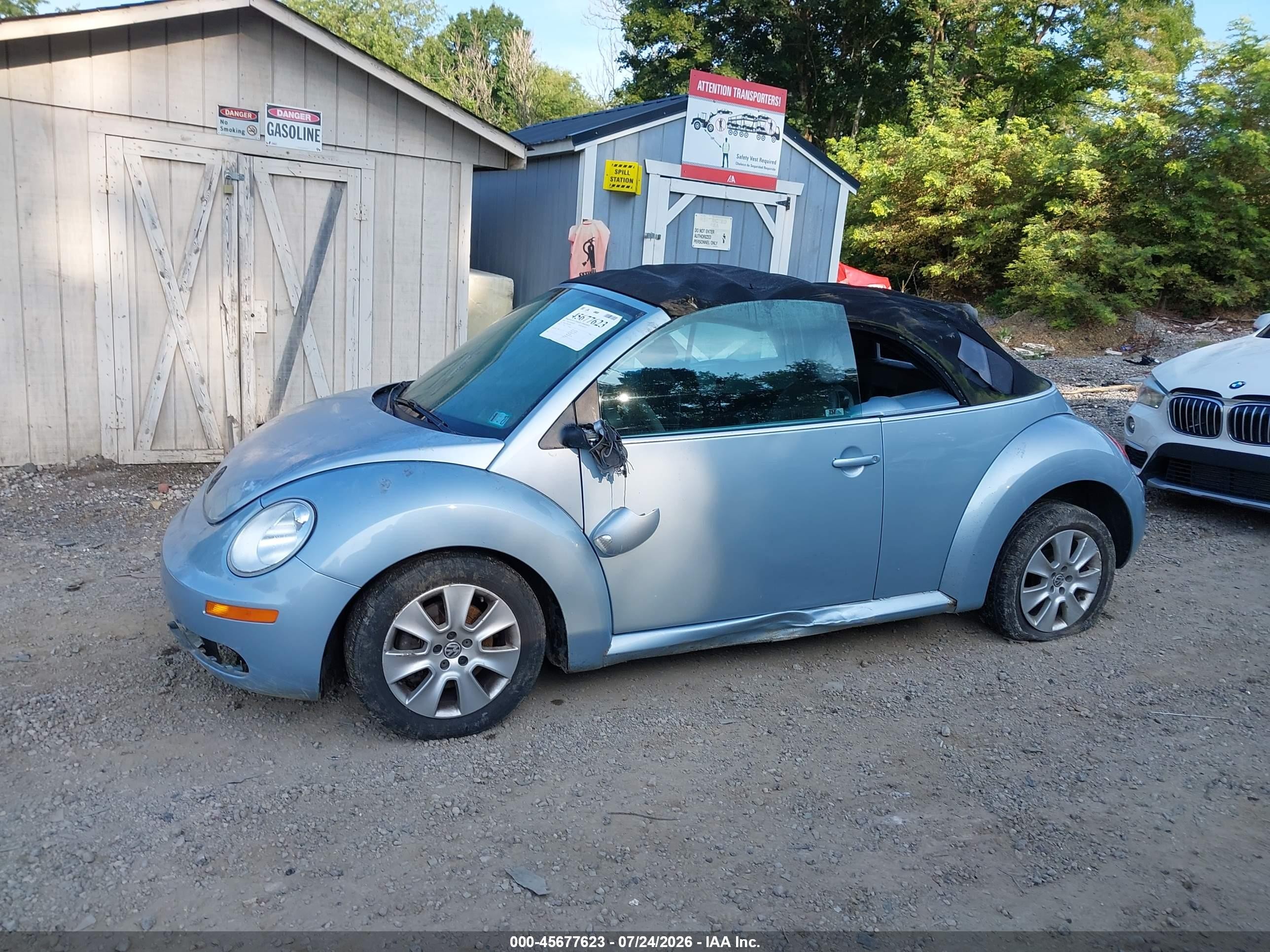 2009 Volkswagen New Beetle 2.5l Light Blue vin: 3VWRF31Y89M402187