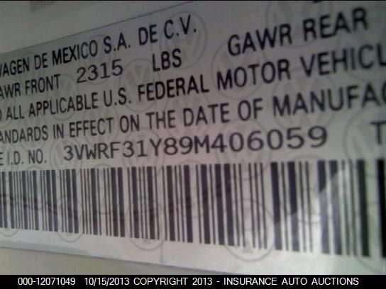 2009 Volkswagen New Beetle S Convertible vin: 3VWRF31Y89M406059