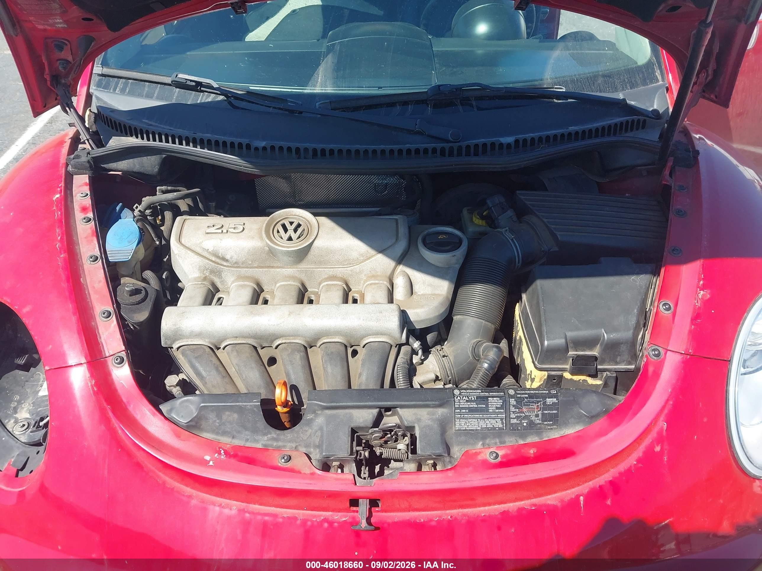 2006 Volkswagen New Beetle 2.5 Red vin: 3VWRF31Y96M305477