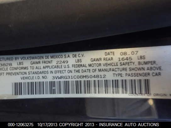2008 Volkswagen New Beetle S Pzev vin: 3VWRG31C08M504812