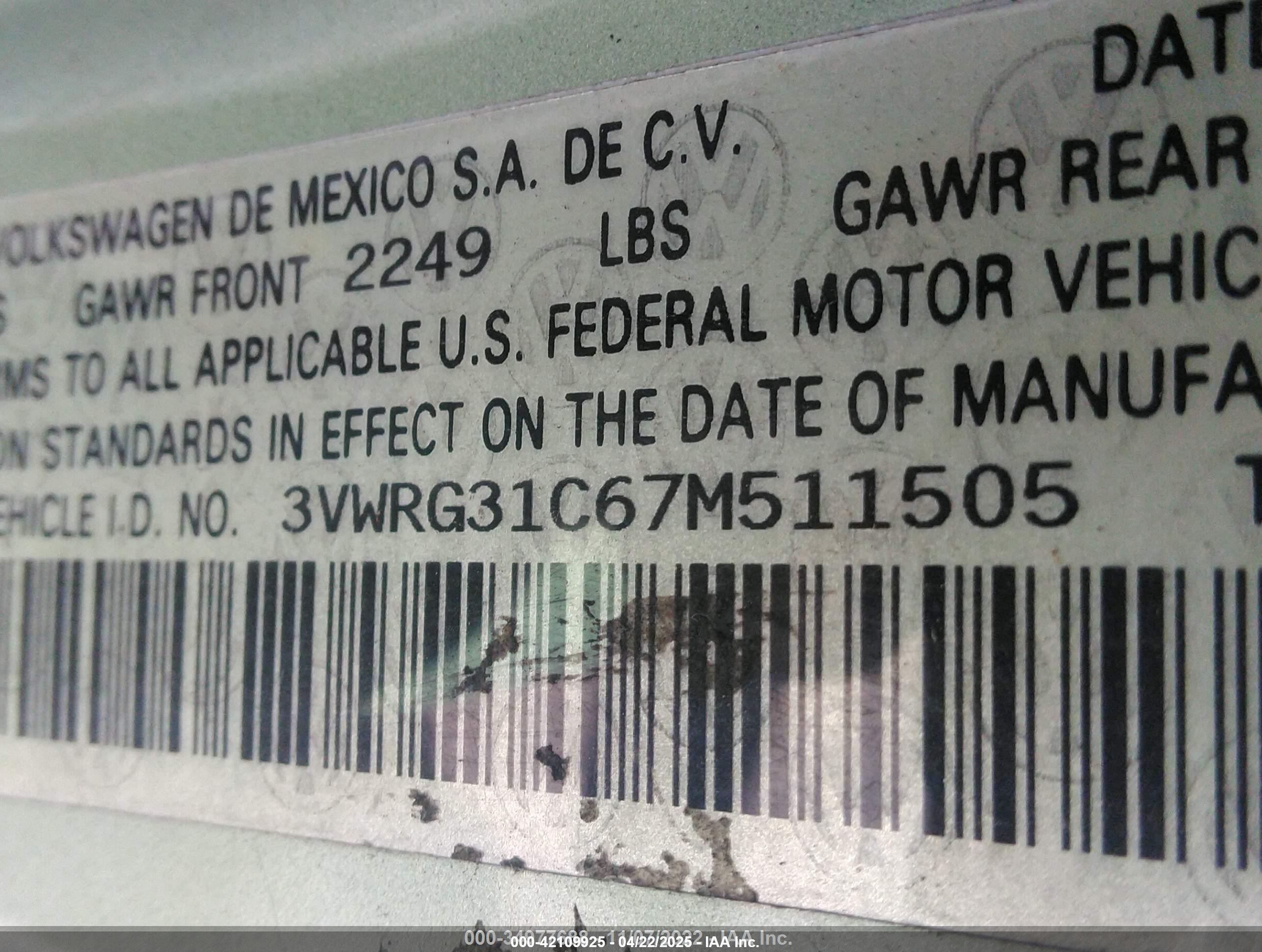 2007 Volkswagen New Beetle 2.5 Green vin: 3VWRG31C67M511505