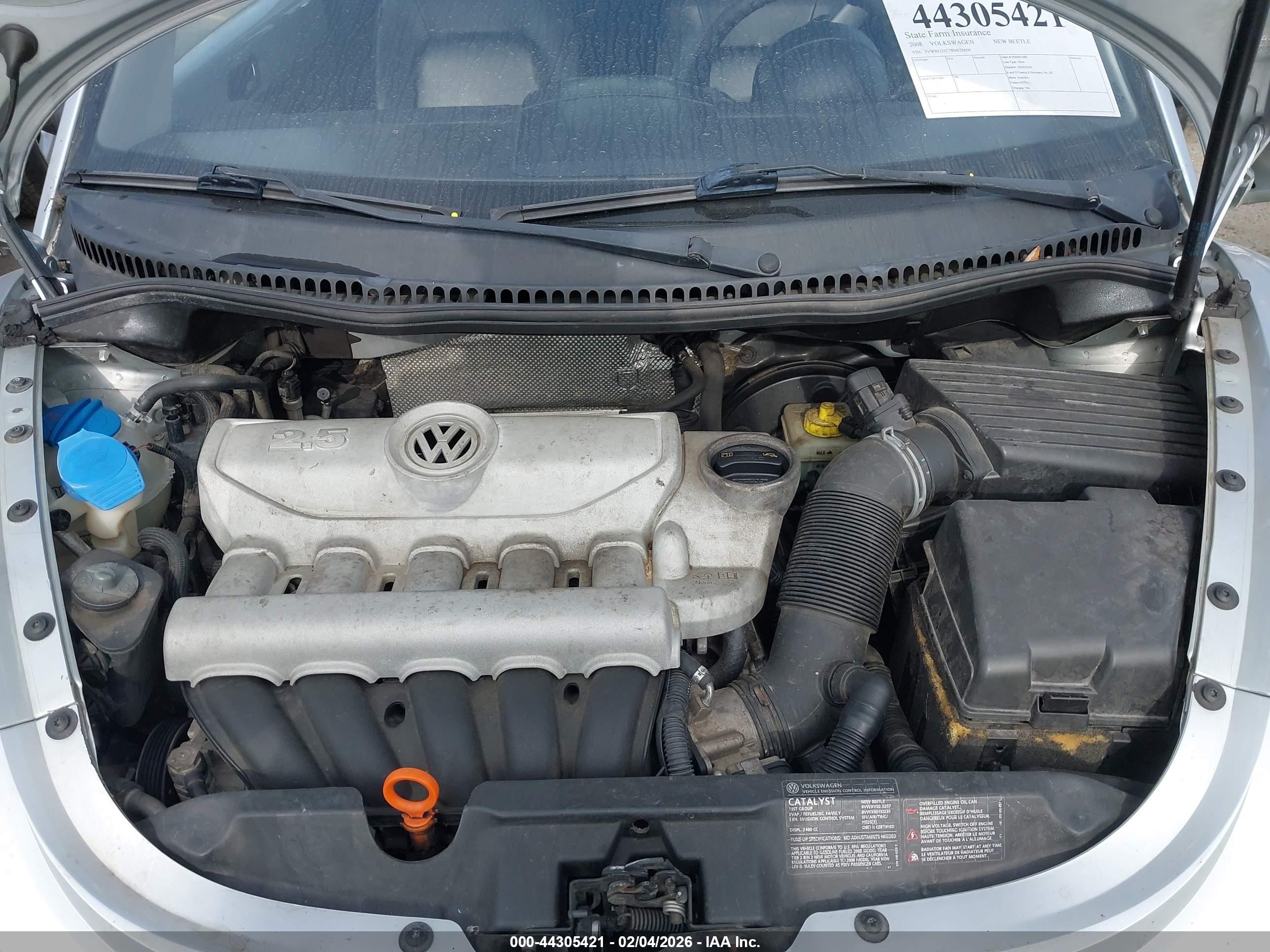 2008 Volkswagen New Beetle S/se Silver vin: 3VWRG31C78M520666