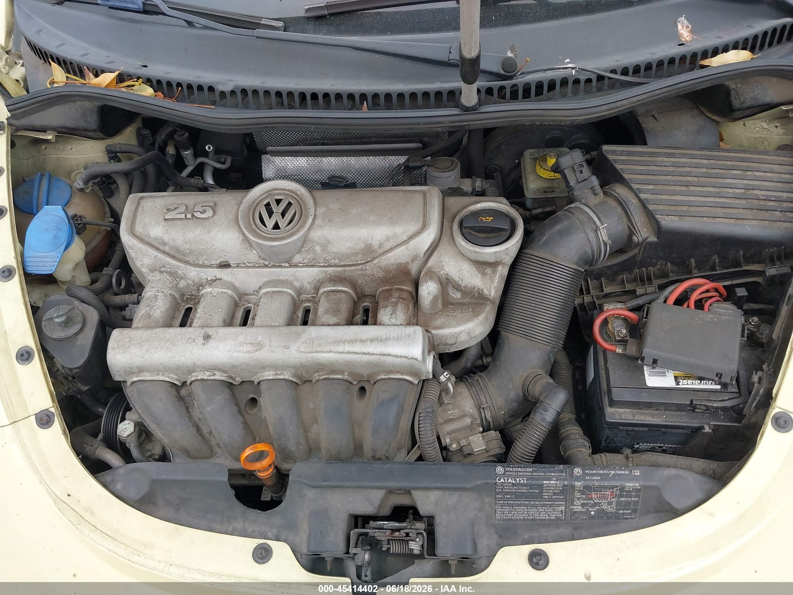 2006 Volkswagen New Beetle 2.5 Yellow vin: 3VWRG31Y06M316770