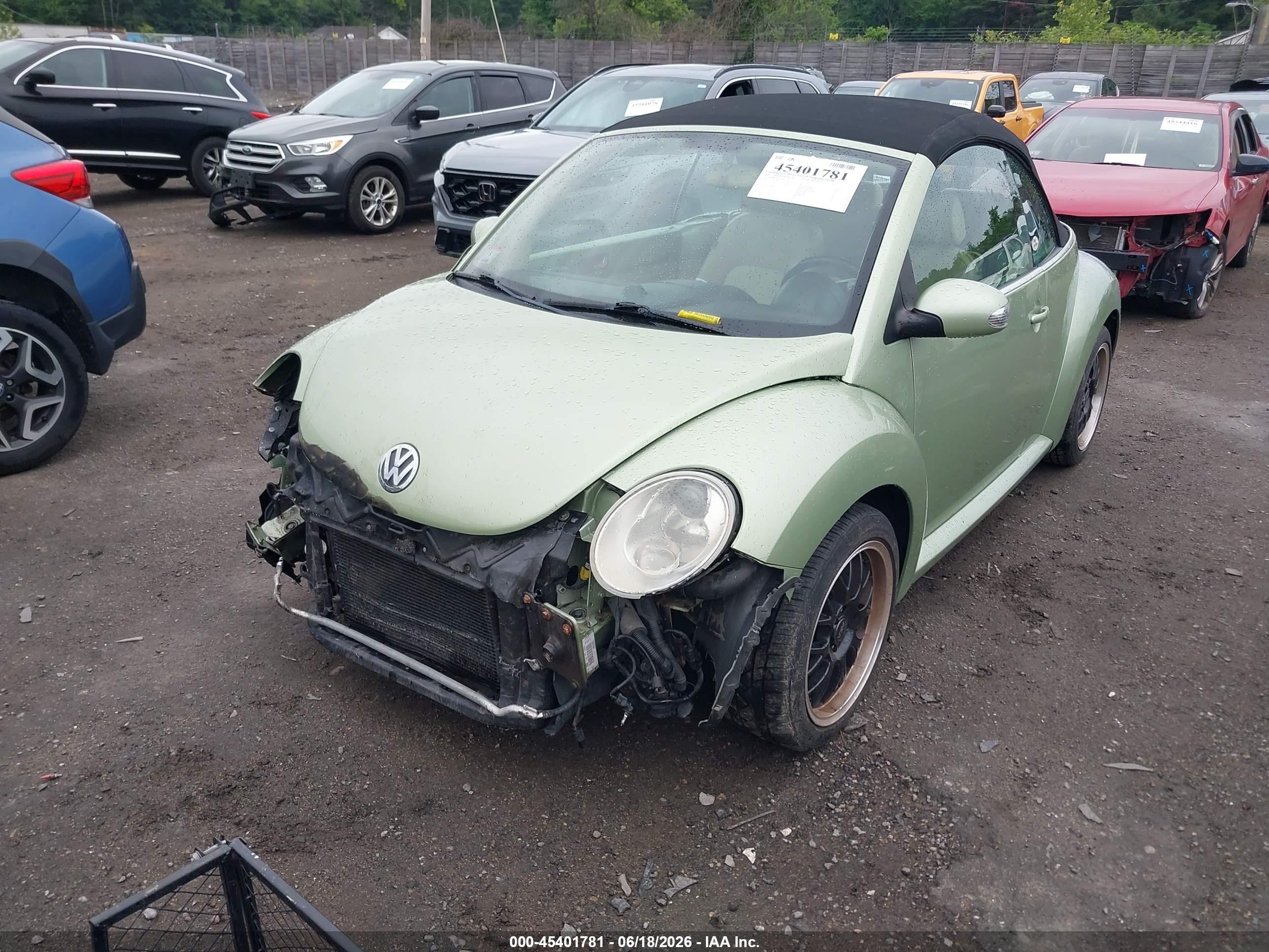 2009 Volkswagen New Beetle 2.5l Green vin: 3VWRG31Y79M401030