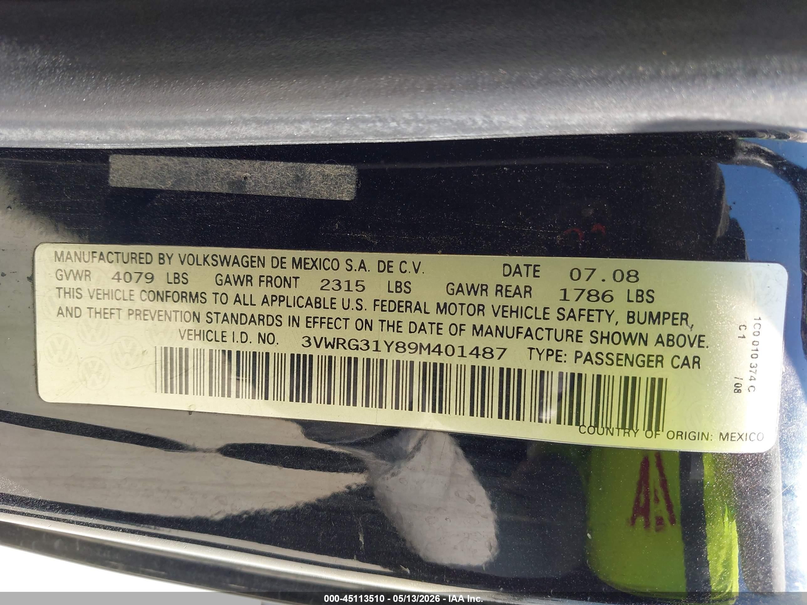 2009 Volkswagen New Beetle 2.5l Black vin: 3VWRG31Y89M401487
