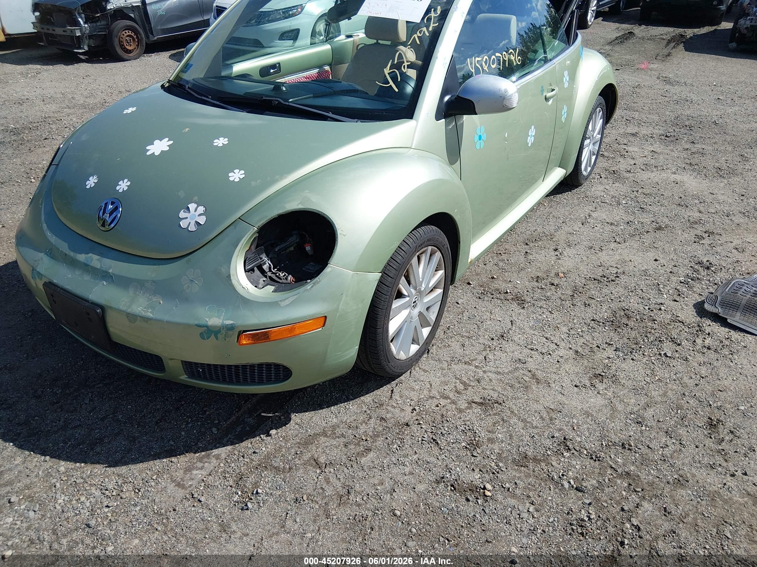 2008 Volkswagen New Beetle Se Green vin: 3VWRG31Y98M412948