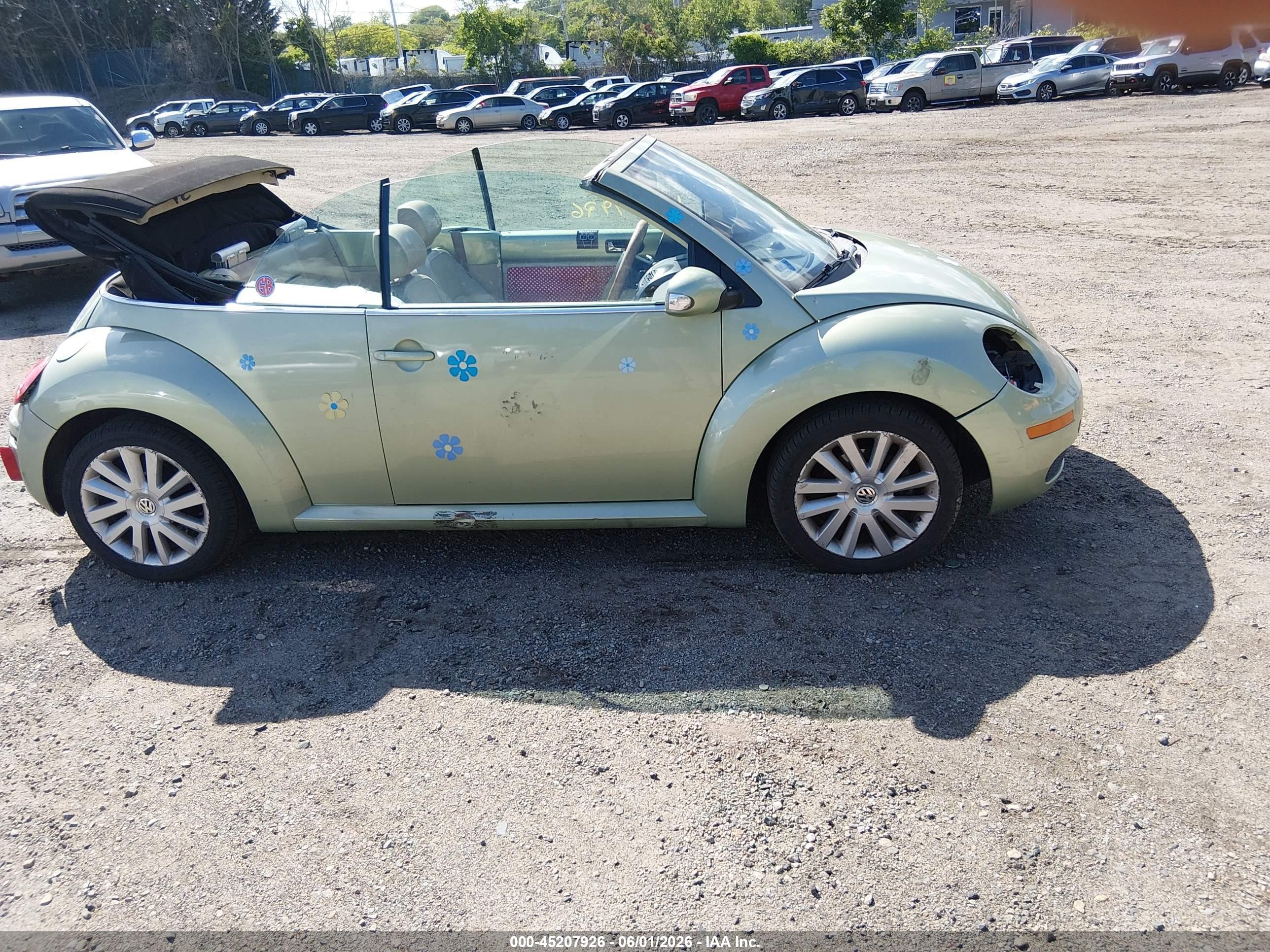 2008 Volkswagen New Beetle Se Green vin: 3VWRG31Y98M412948