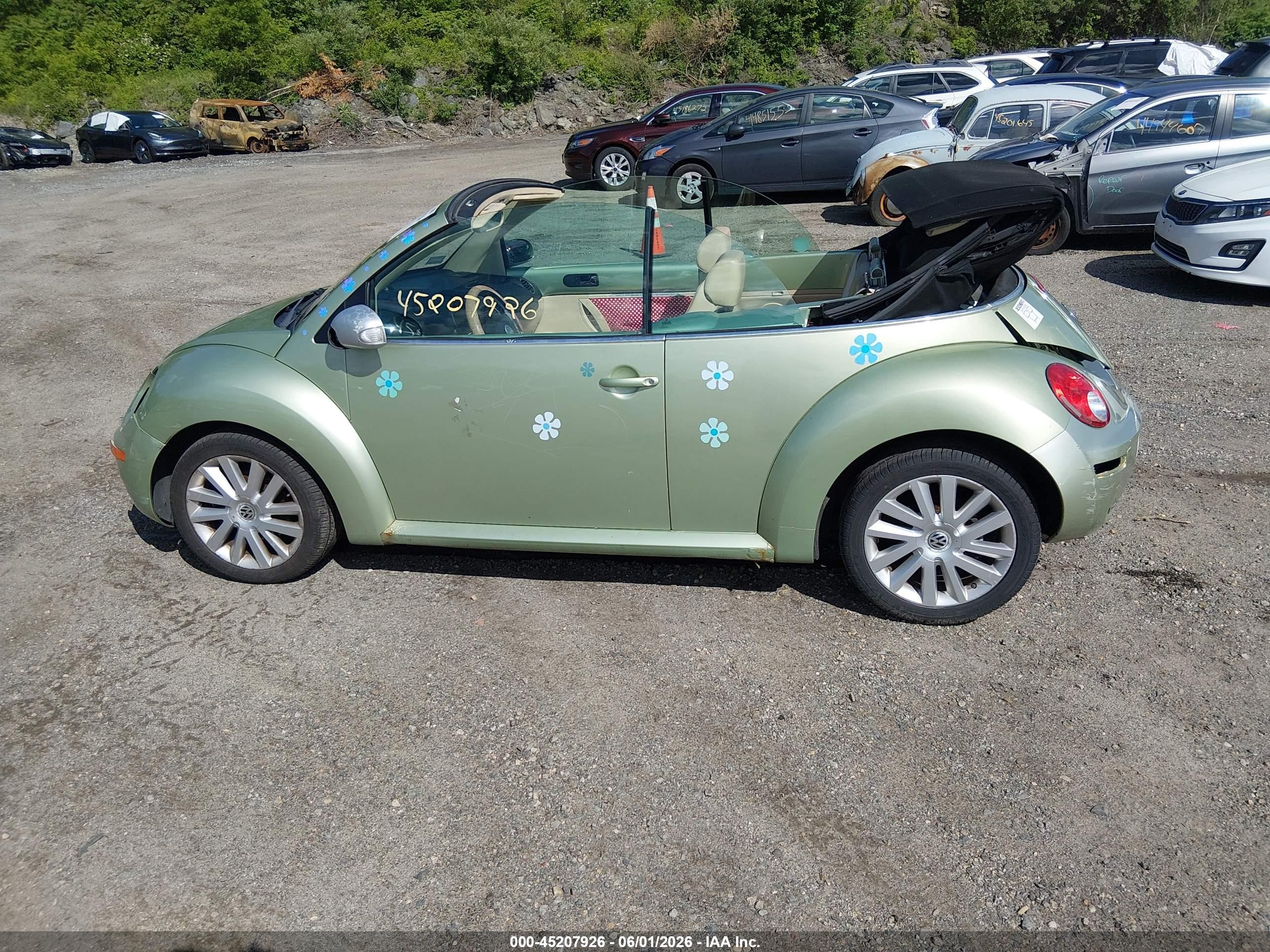 2008 Volkswagen New Beetle Se Green vin: 3VWRG31Y98M412948