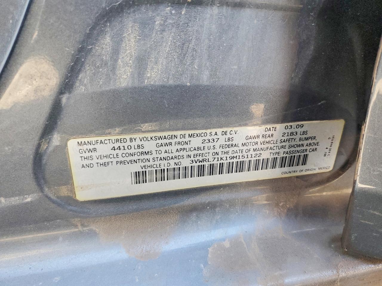 2009 Volkswagen Jetta Tdi Серебряный vin: 3VWRL71K19M151122