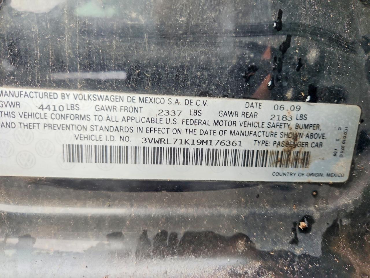 2009 Volkswagen Jetta Tdi Черный vin: 3VWRL71K19M176361