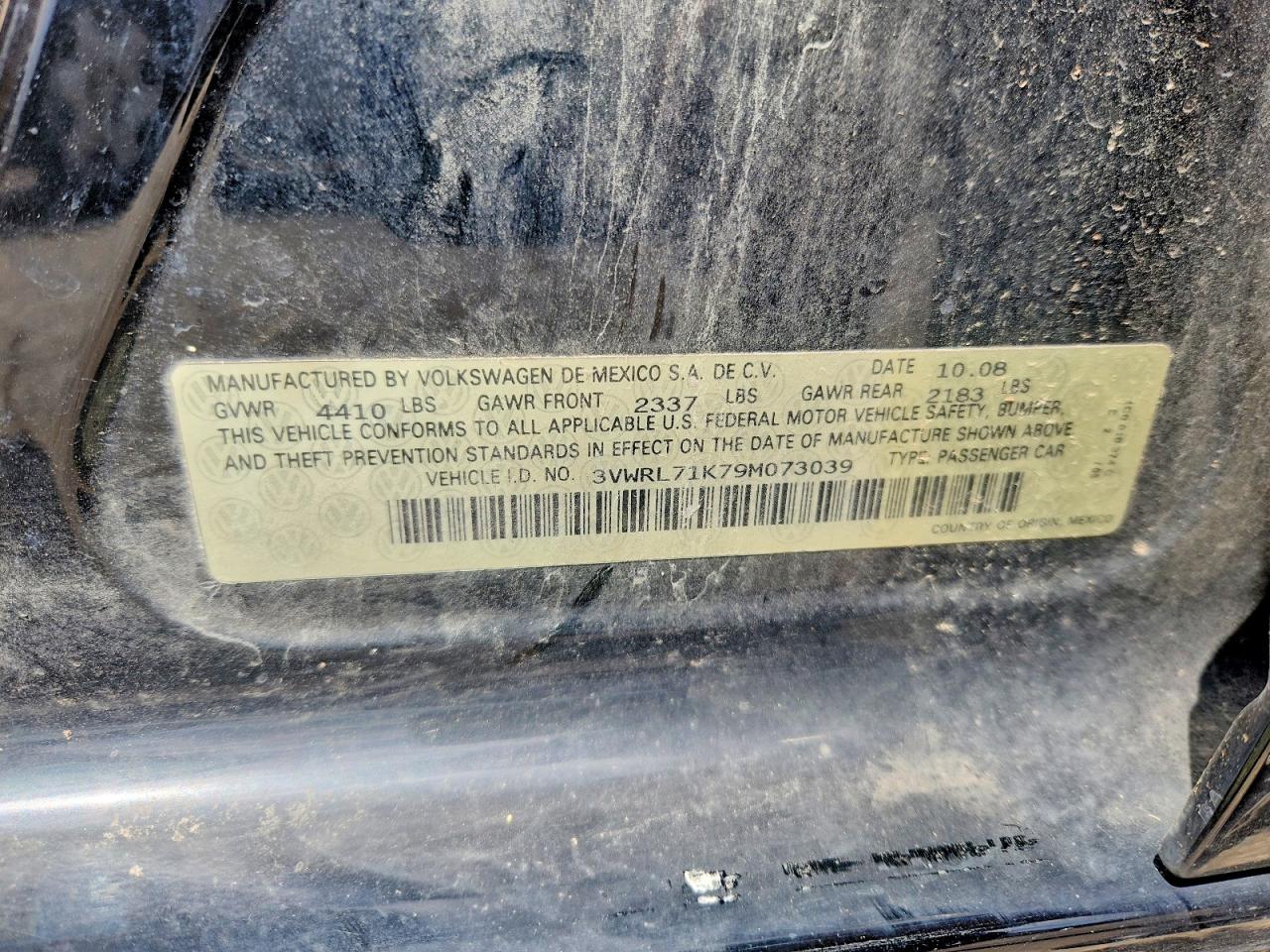 2009 Volkswagen Jetta Tdi Black vin: 3VWRL71K79M073039