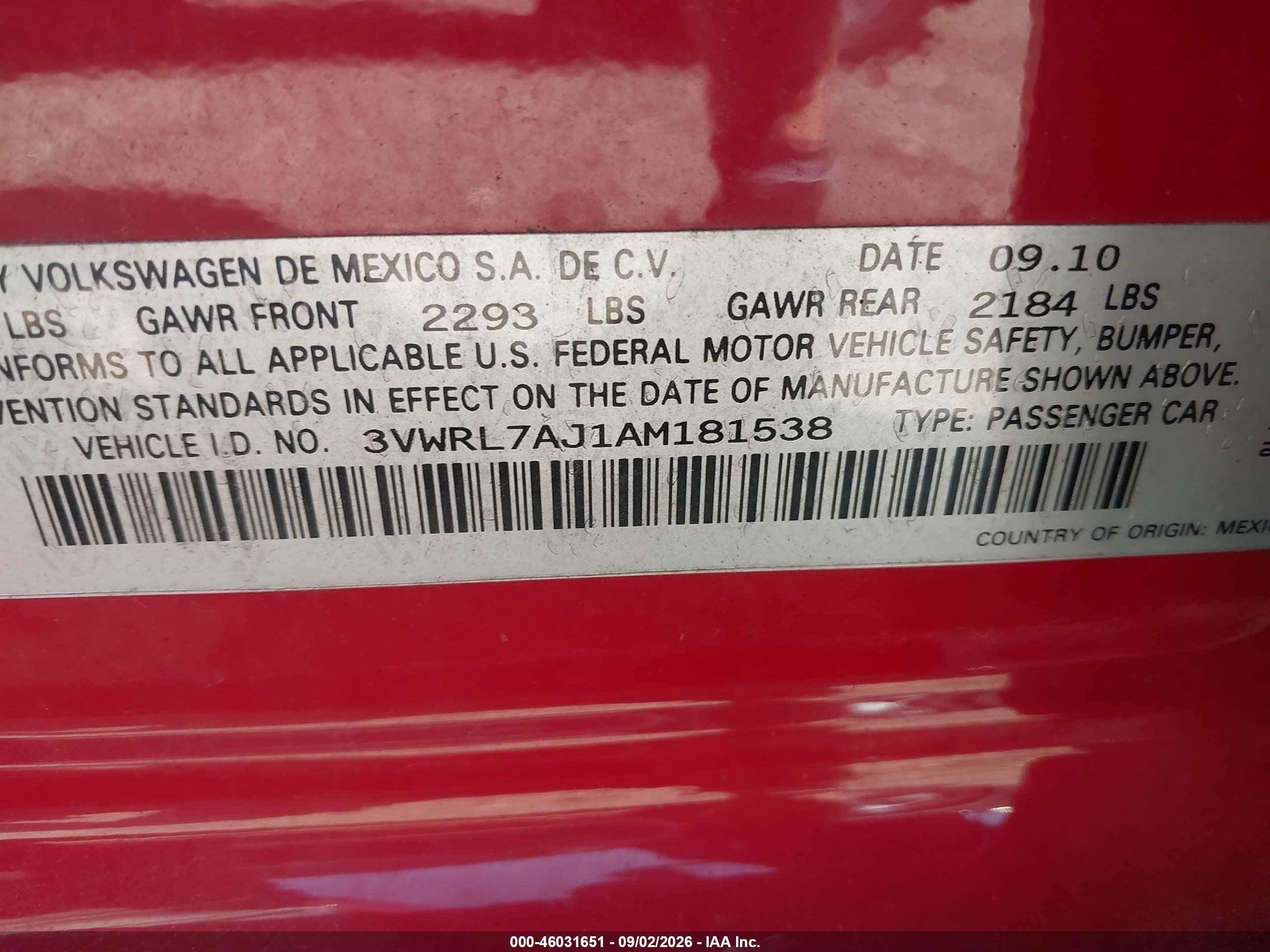 2010 Volkswagen Jetta Tdi Red vin: 3VWRL7AJ1AM181538