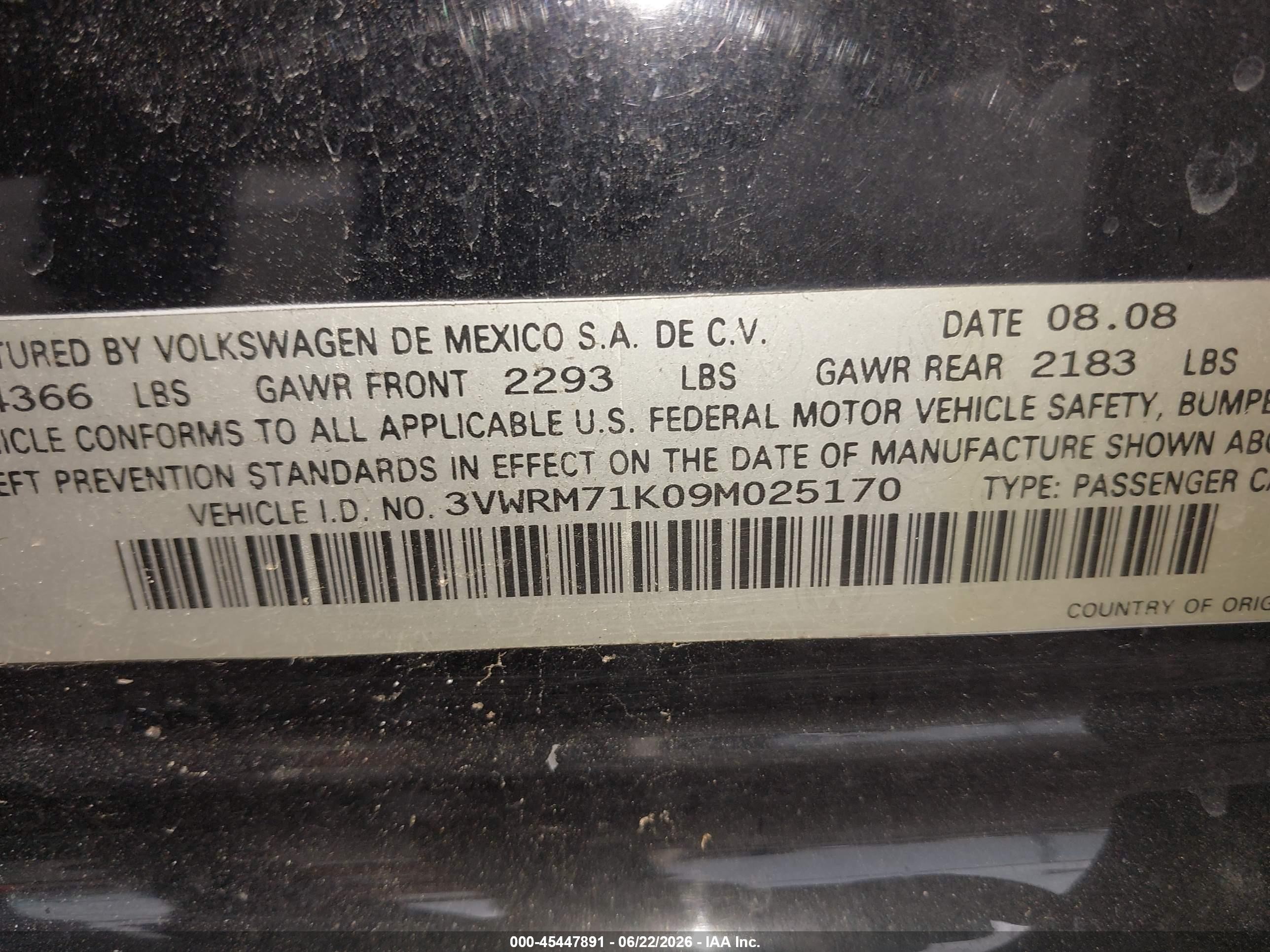 2009 Volkswagen Jetta Se Black vin: 3VWRM71K09M025170