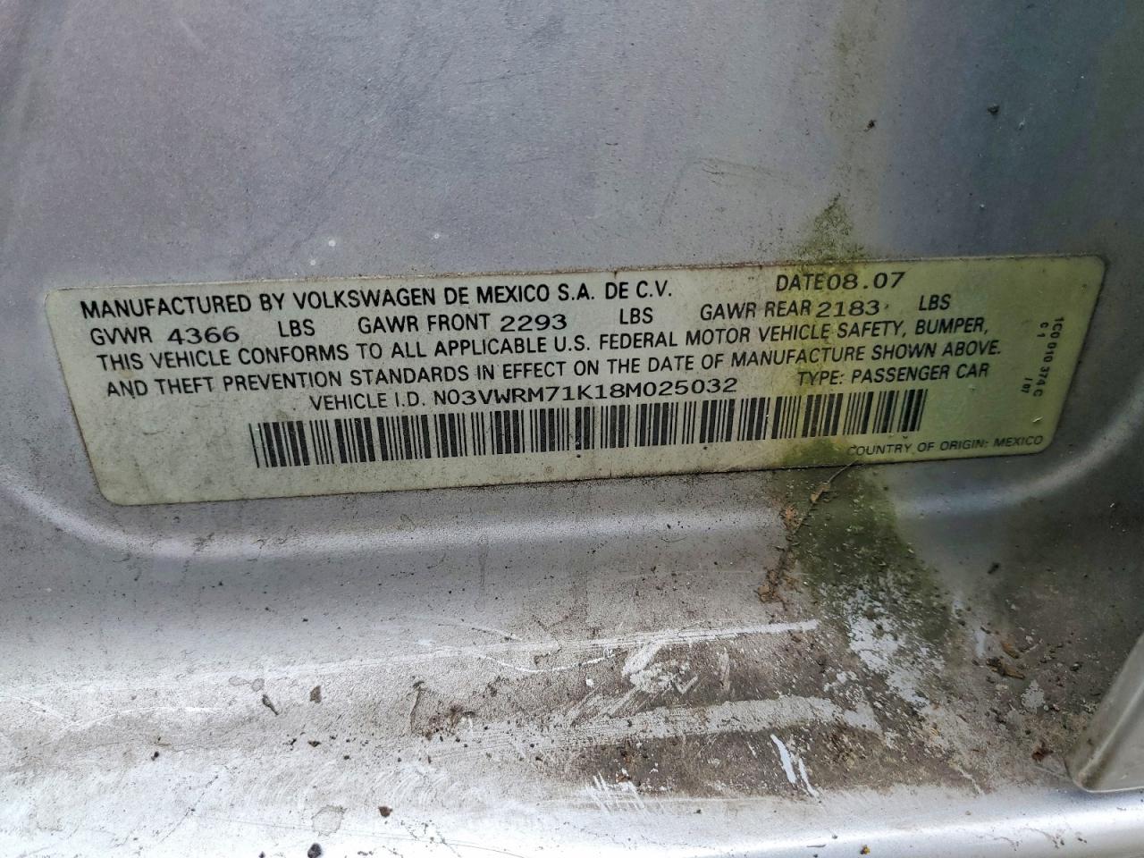 2008 Volkswagen Jetta Se Серебряный vin: 3VWRM71K18M025032