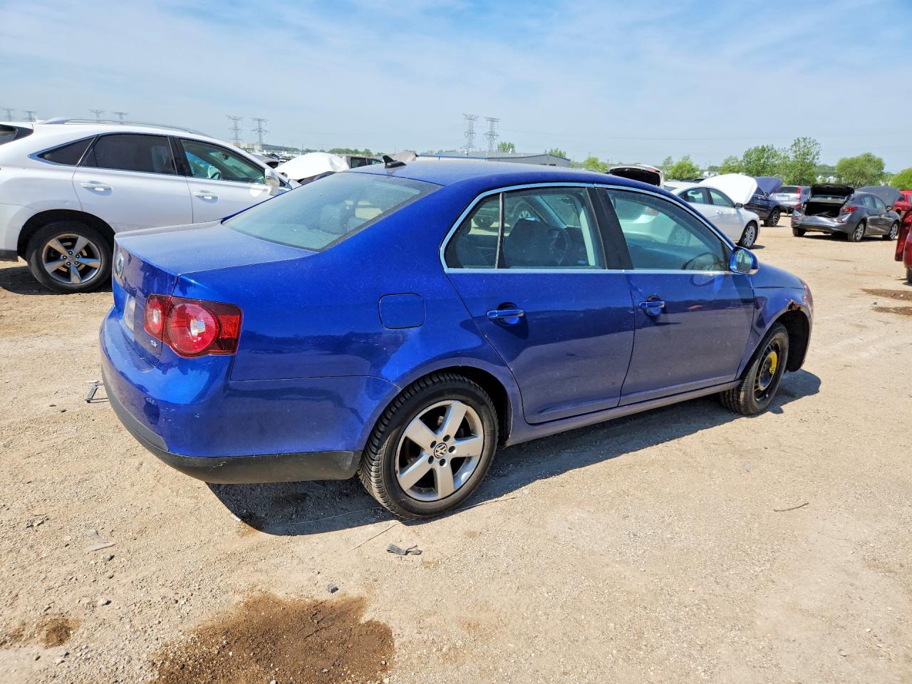 2009 Volkswagen Jetta Se Blue vin: 3VWRM71K19M070599