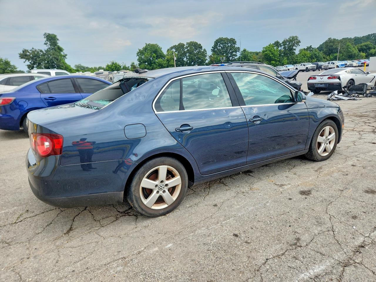 2008 Volkswagen Jetta Se Синий vin: 3VWRM71K38M106758