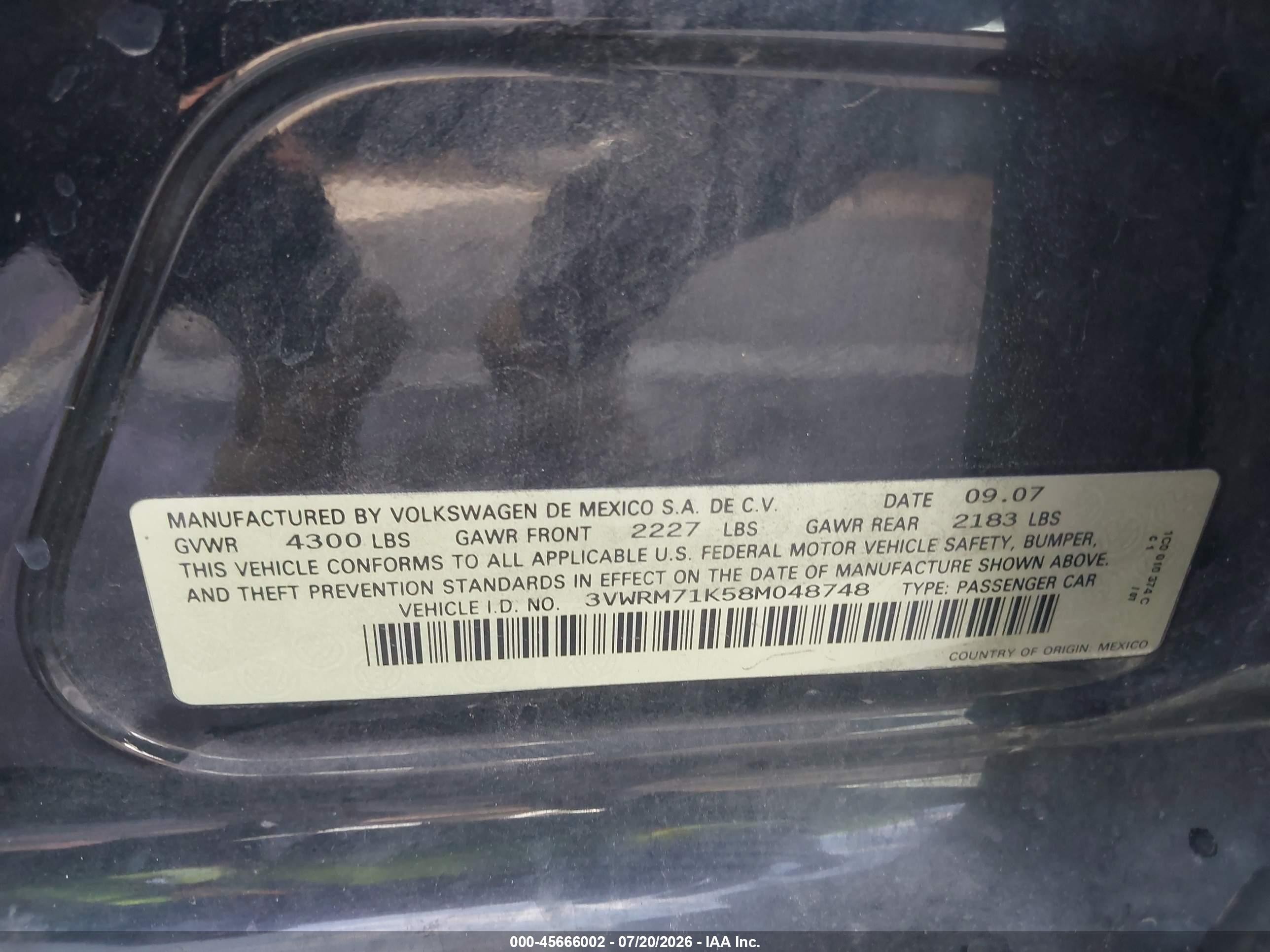 2008 Volkswagen Jetta Se/sel Черный vin: 3VWRM71K58M048748