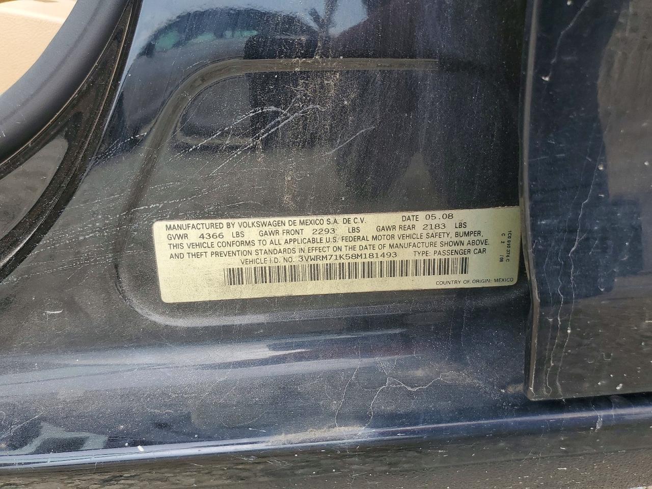 2008 Volkswagen Jetta Se Черный vin: 3VWRM71K58M181493