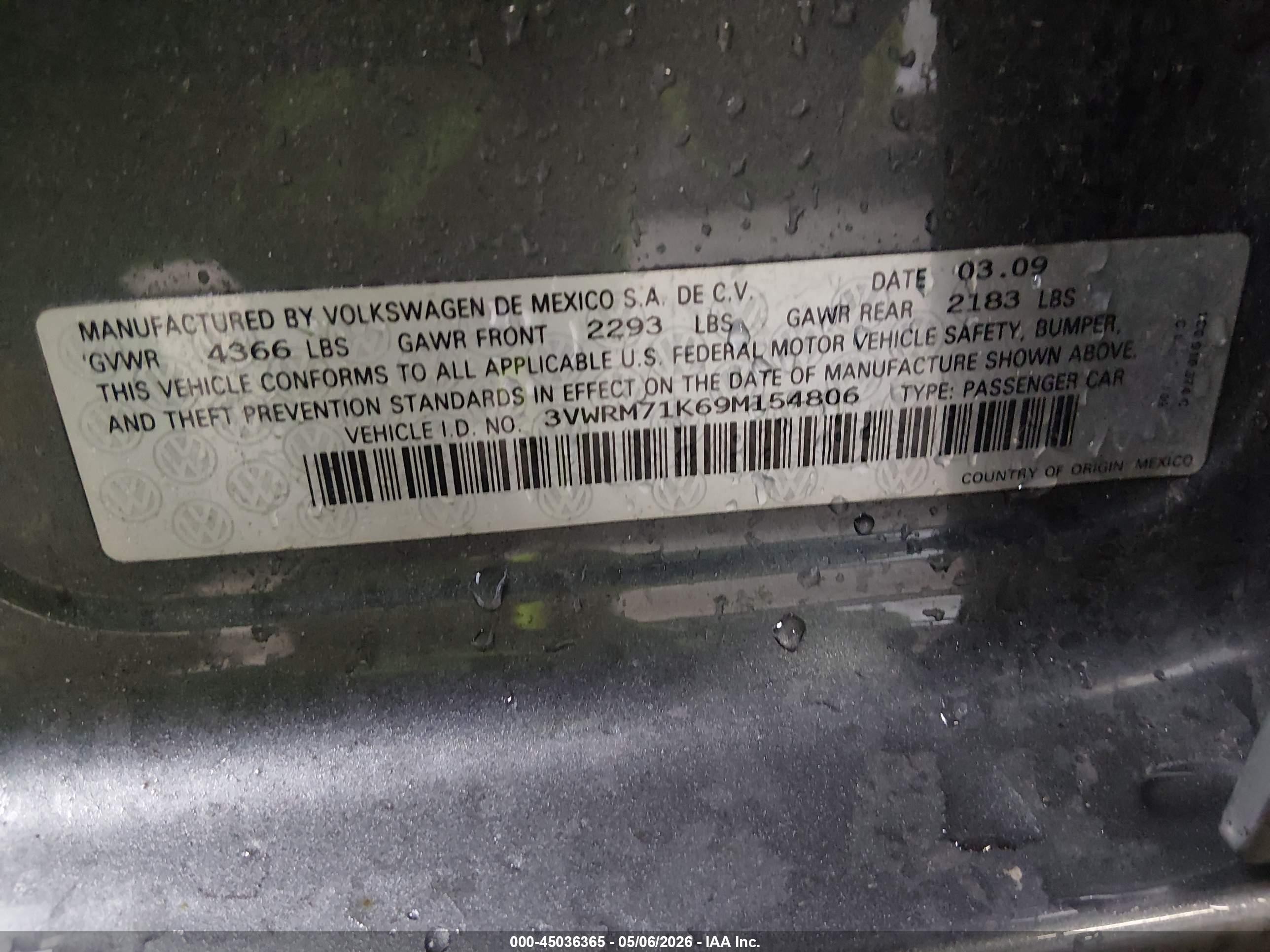 2009 Volkswagen Jetta Se Gray vin: 3VWRM71K69M154806