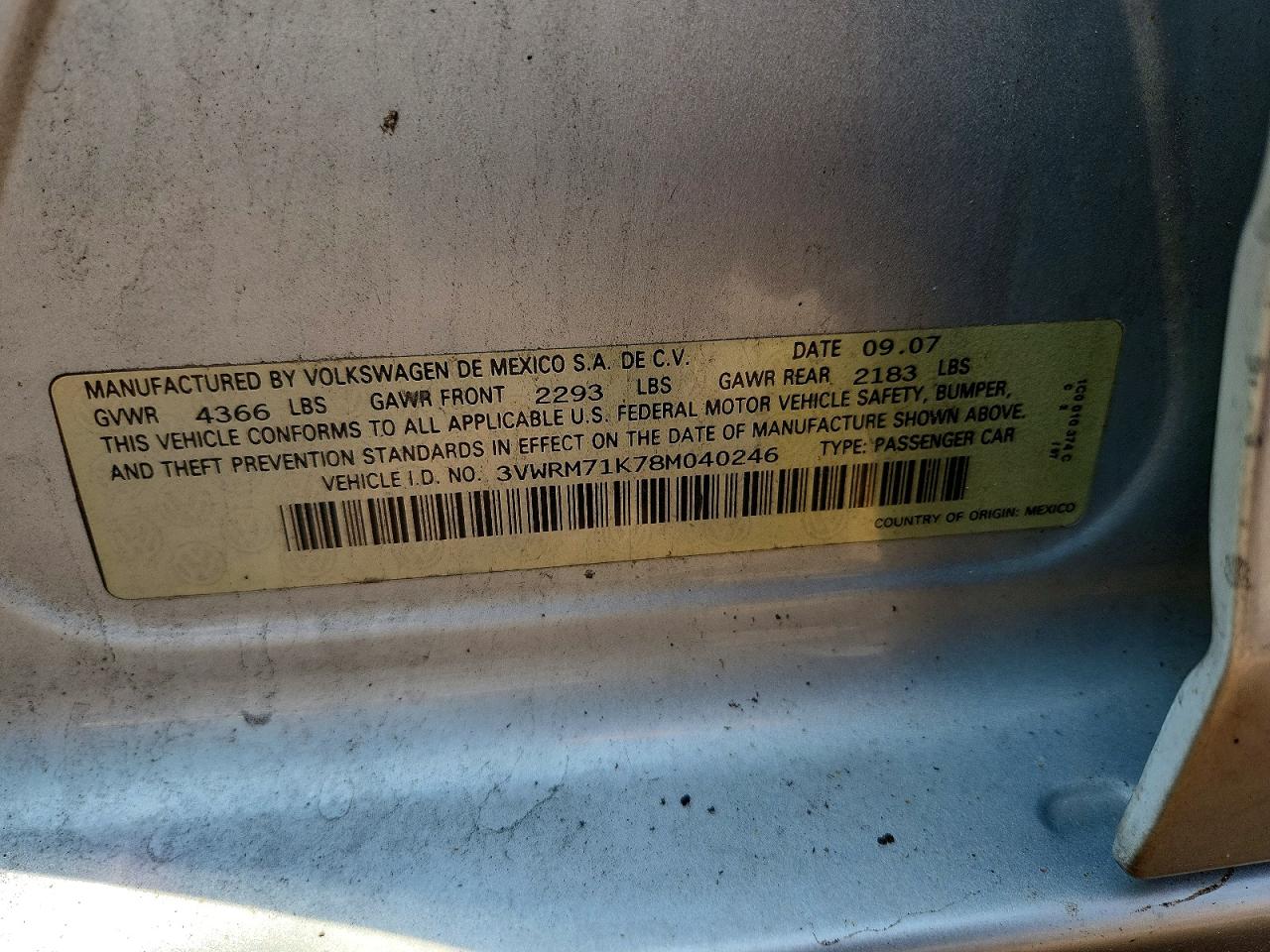 2008 Volkswagen Jetta Se Silver vin: 3VWRM71K78M040246