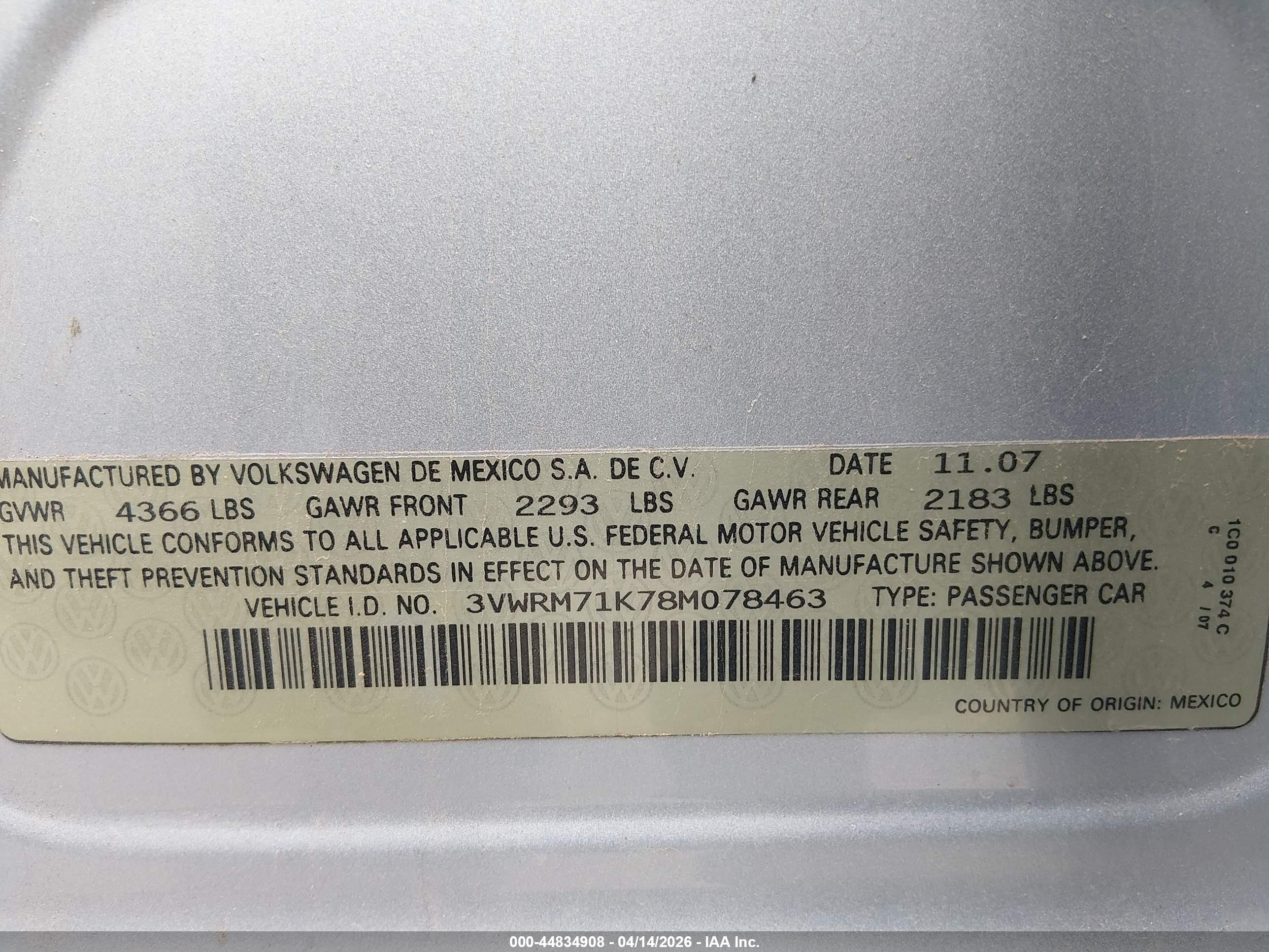 2008 Volkswagen Jetta Se/sel Gray vin: 3VWRM71K78M078463