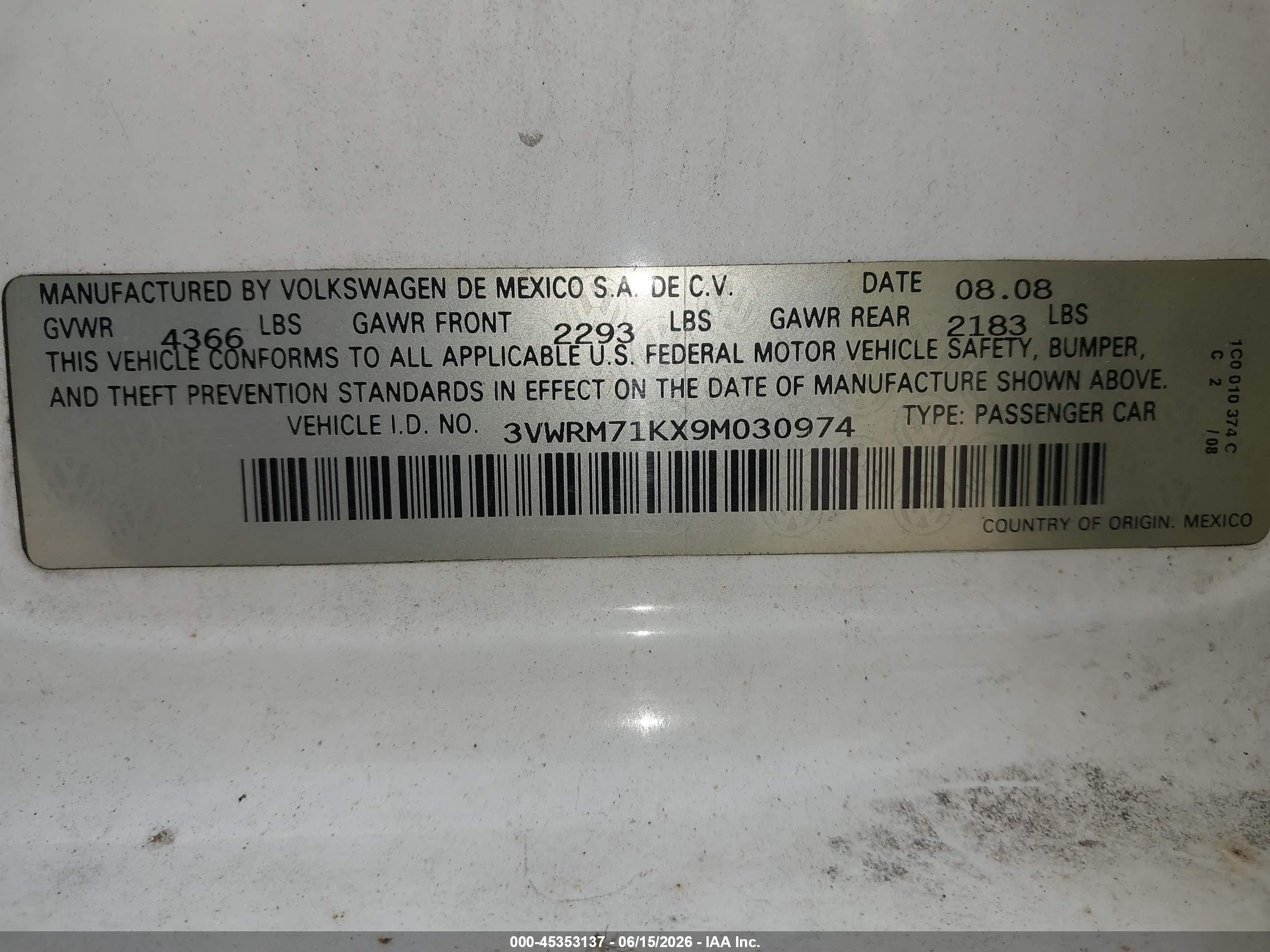 2009 Volkswagen Jetta Se/sel Белый vin: 3VWRM71KX9M030974
