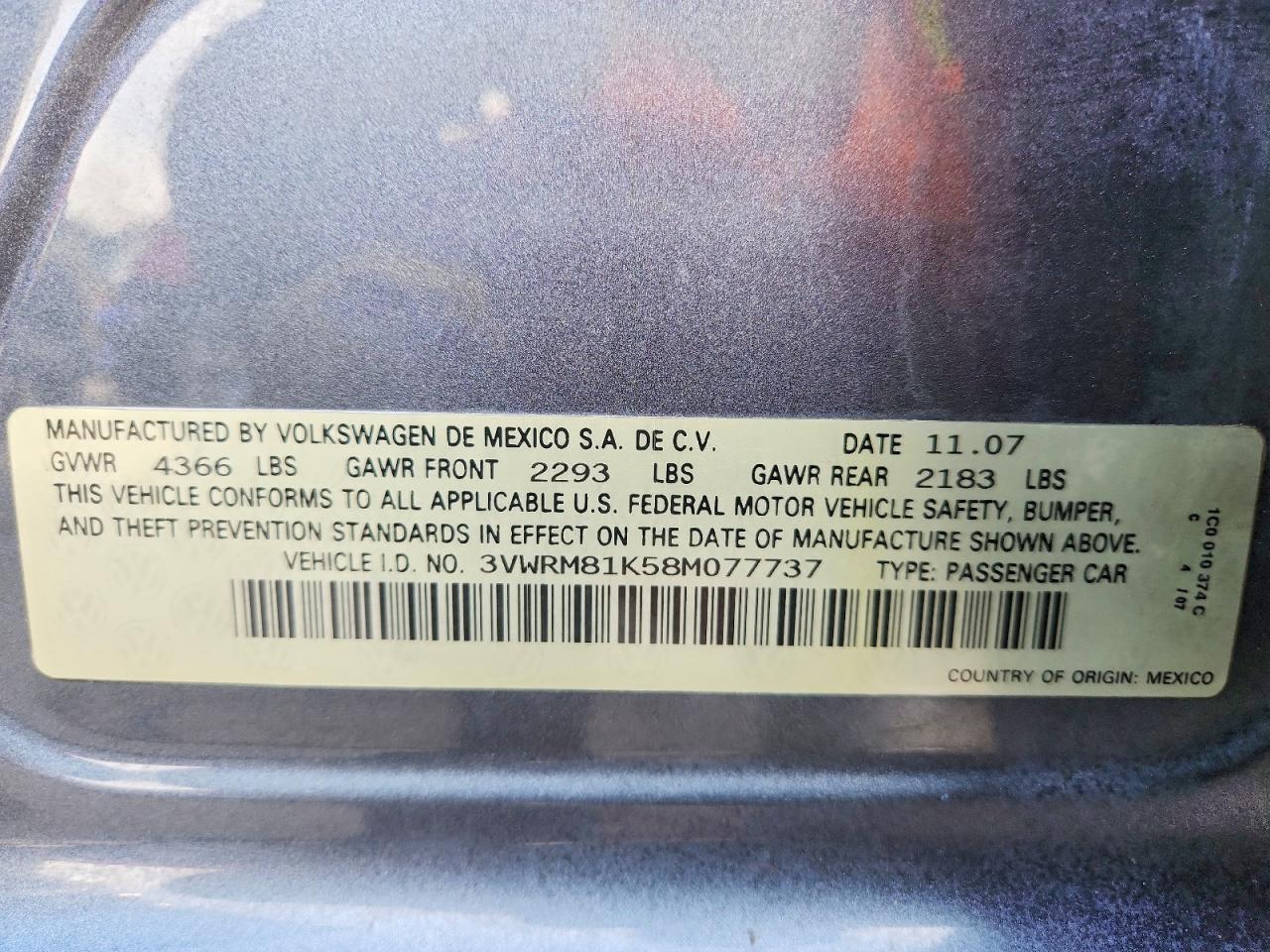 2008 Volkswagen Jetta Se/sel Charcoal vin: 3VWRM81K58M077737
