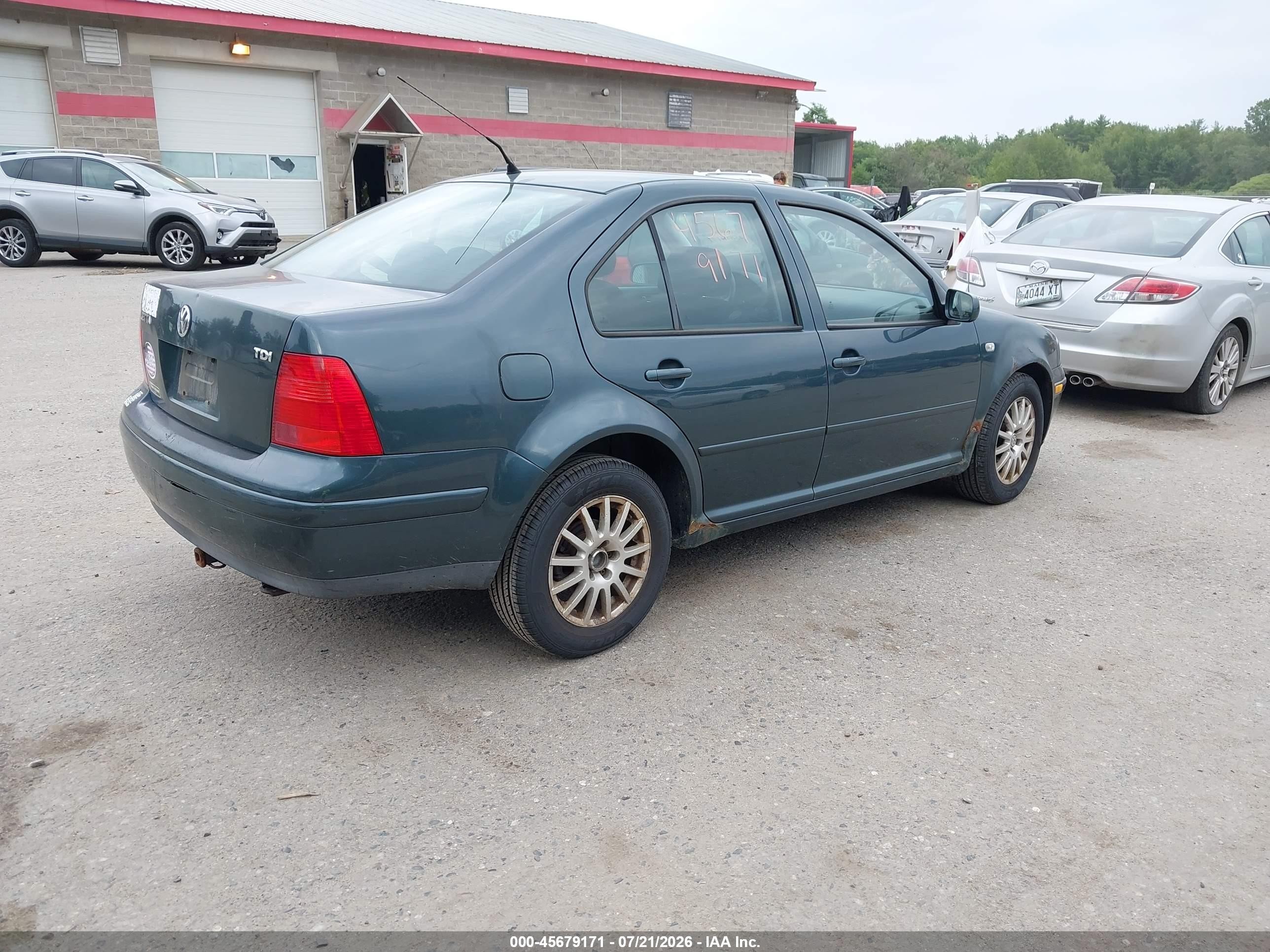 2003 Volkswagen Jetta Gl Tdi Green vin: 3VWRP69M43M182442