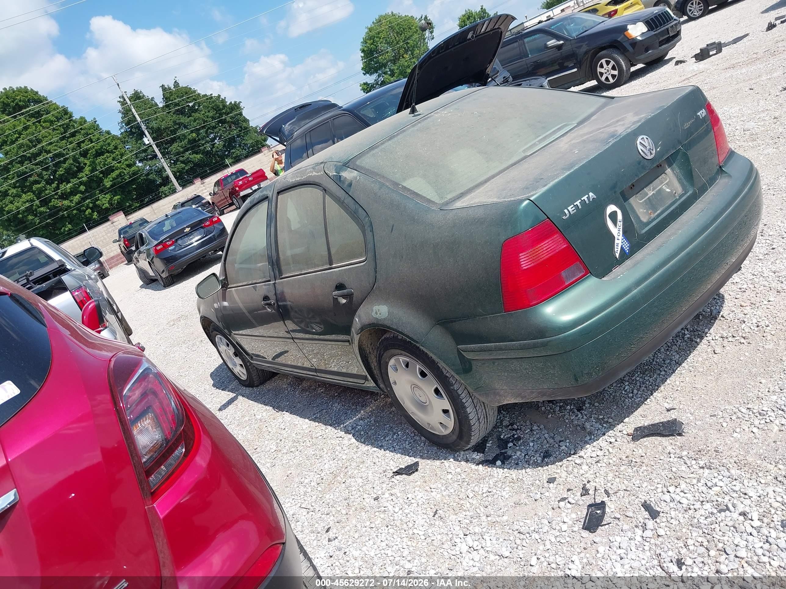 2001 Volkswagen Jetta Gl Tdi Green vin: 3VWRP69M71M146287
