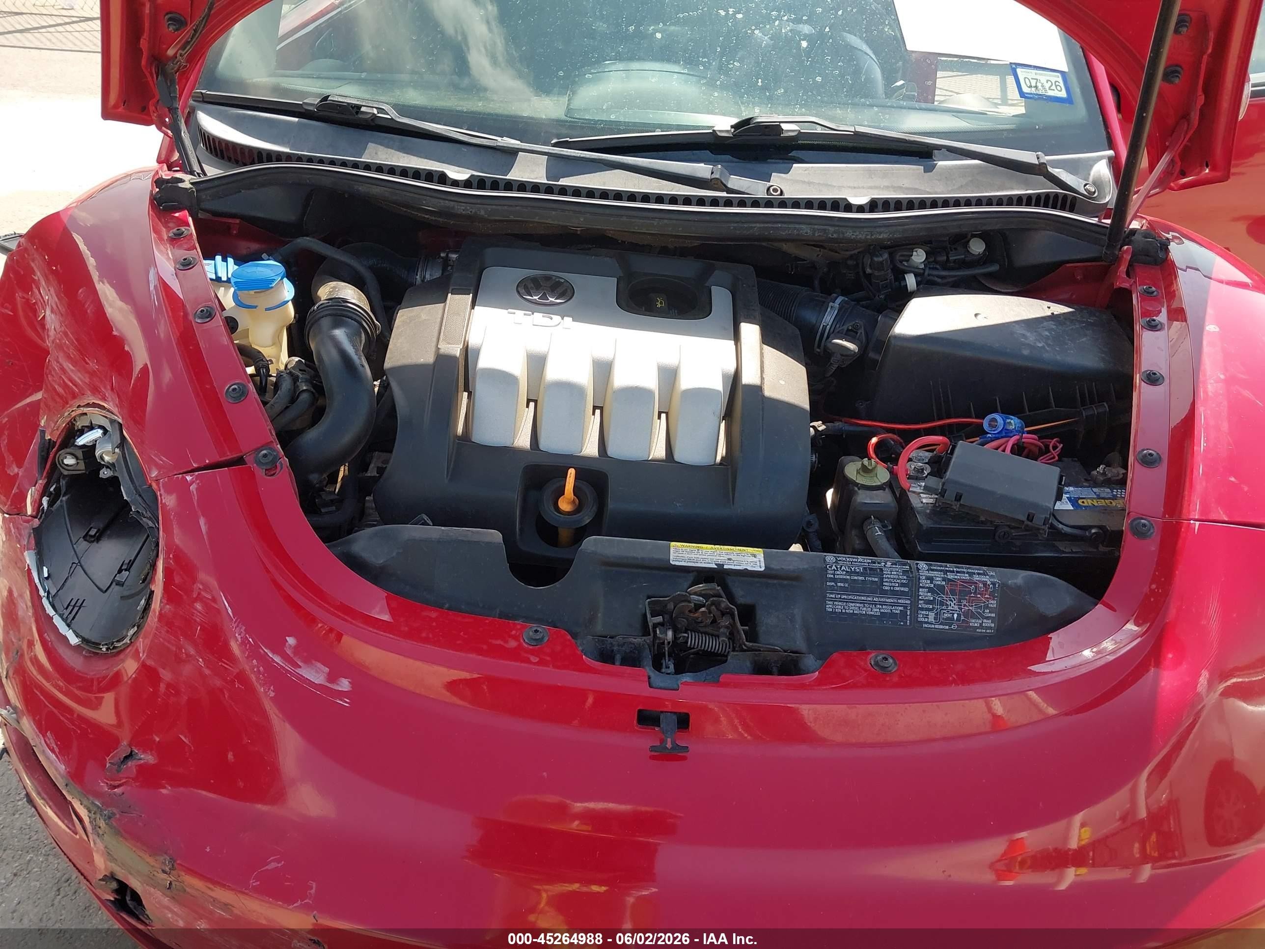 2006 Volkswagen New Beetle Tdi Red vin: 3VWRR31C06M412655