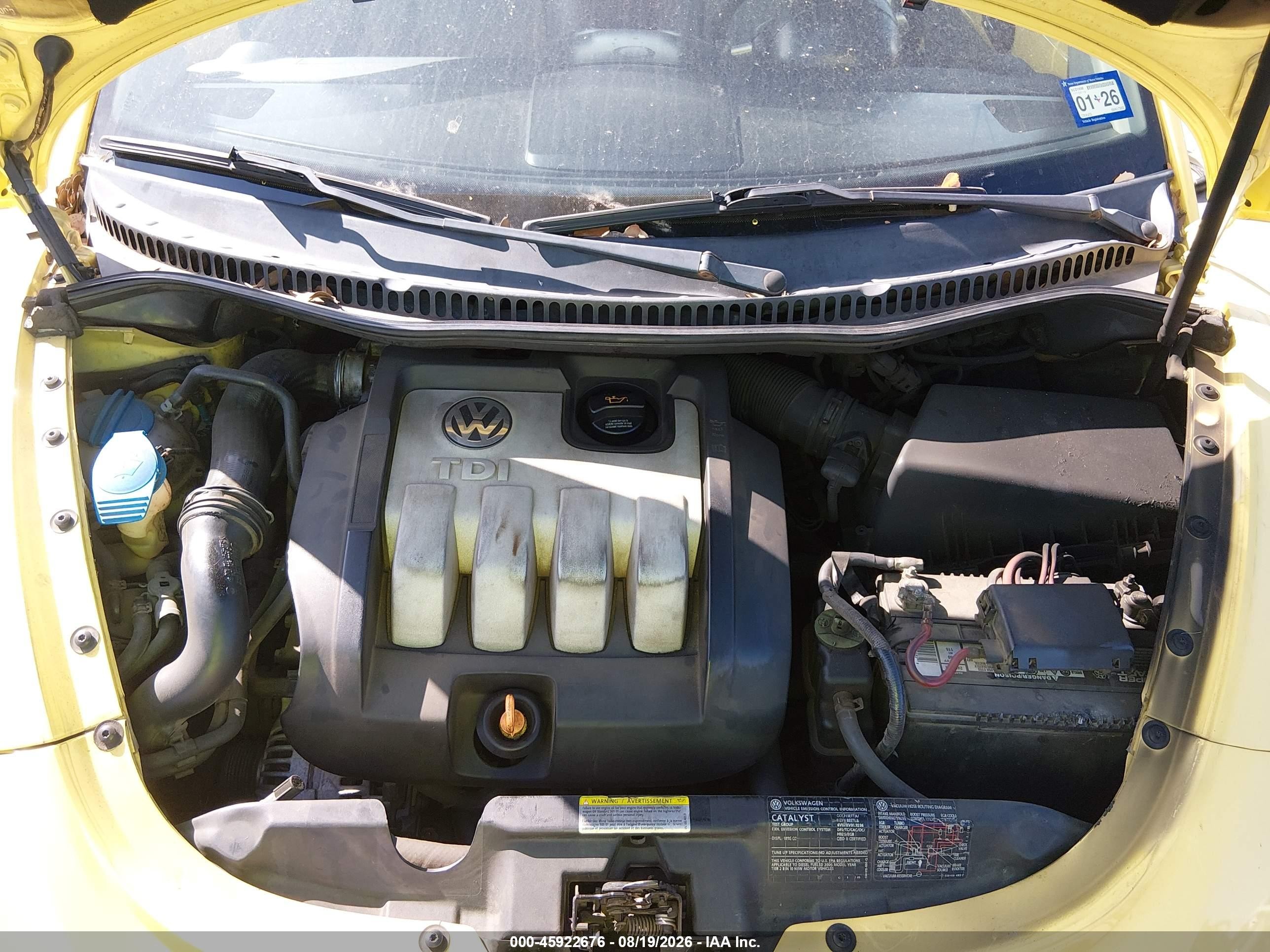 2006 Volkswagen New Beetle Tdi Yellow vin: 3VWRR31C86M417960