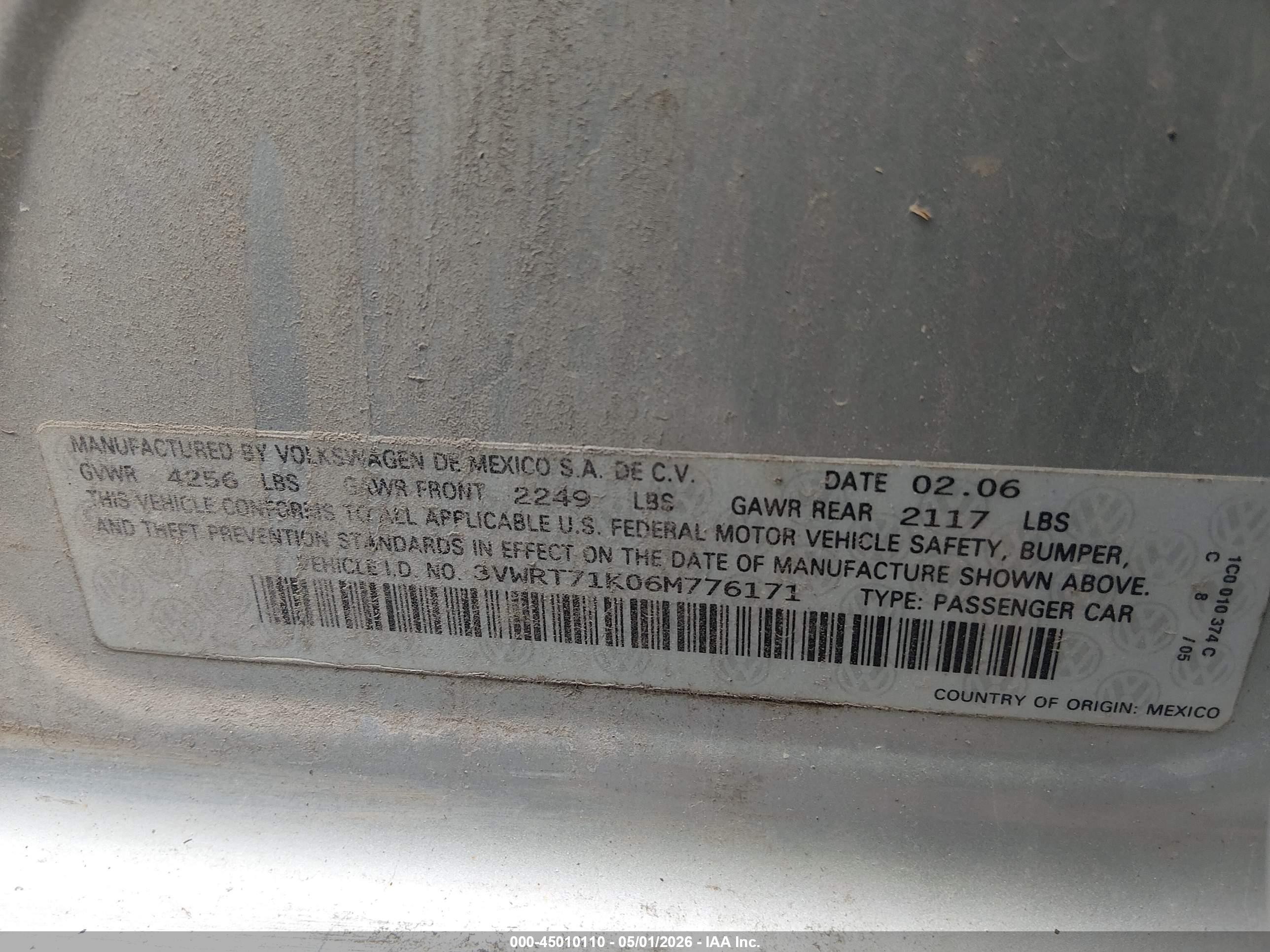 2006 Volkswagen Jetta Tdi Silver vin: 3VWRT71K06M776171
