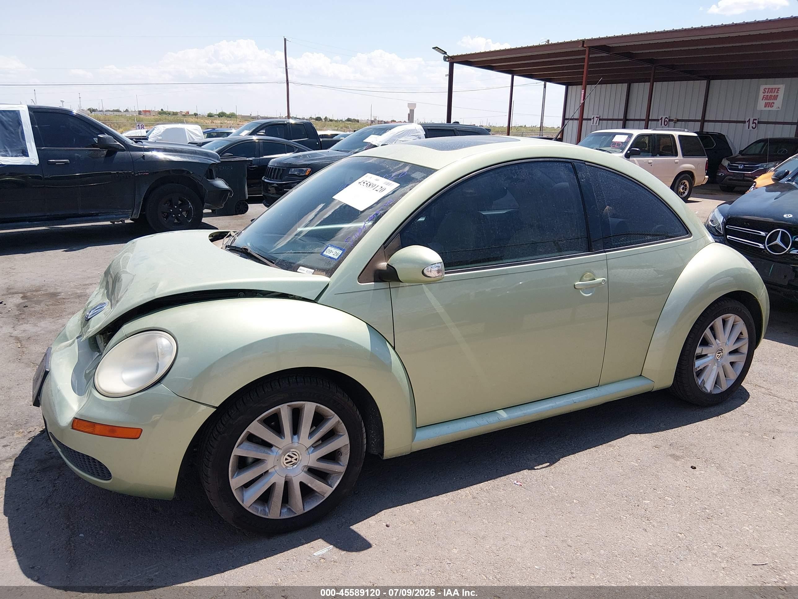 2008 Volkswagen New Beetle S/se Green vin: 3VWRW31C08M500858