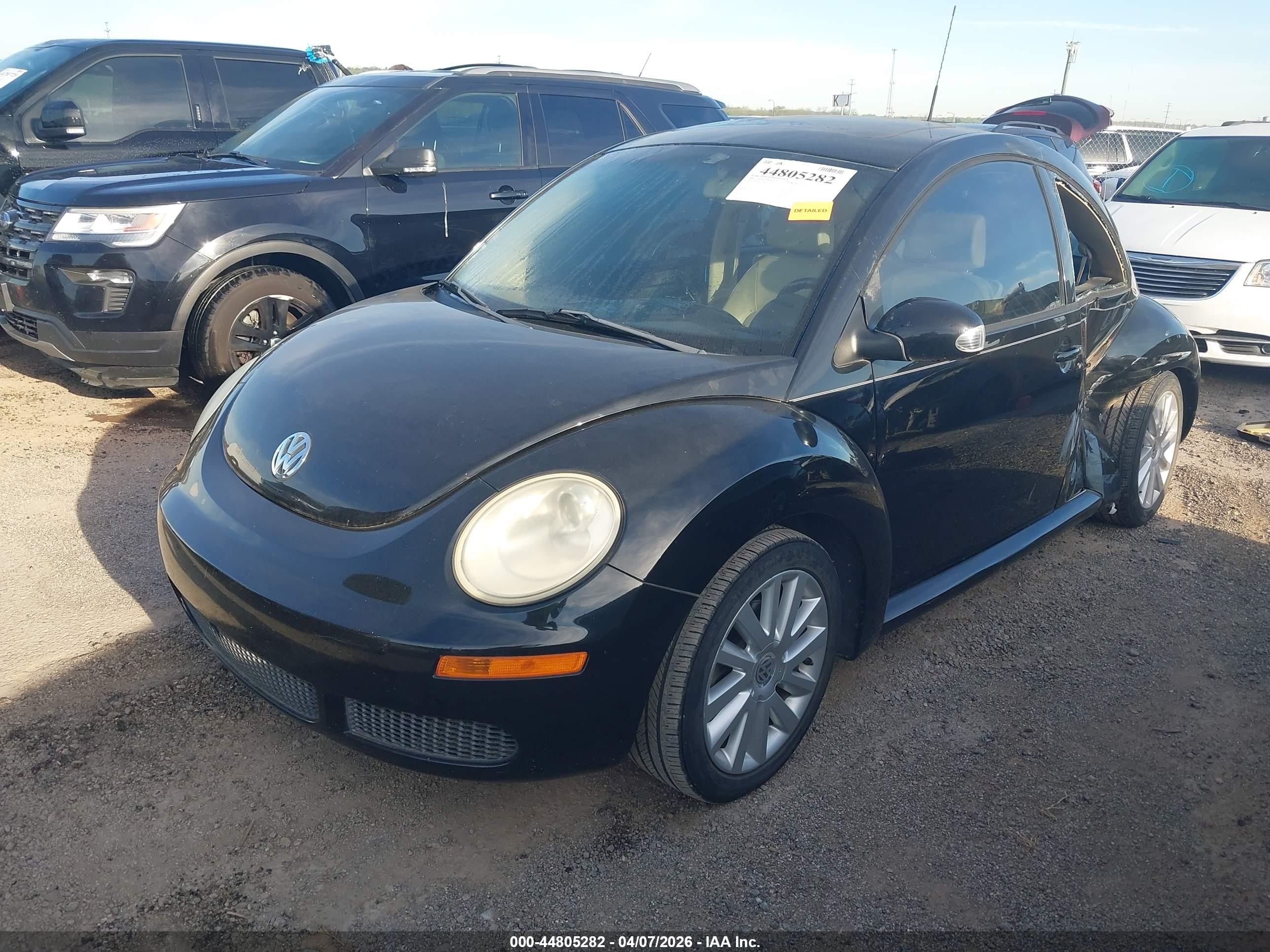 2008 Volkswagen New Beetle S/se Black vin: 3VWRW31C08M526487
