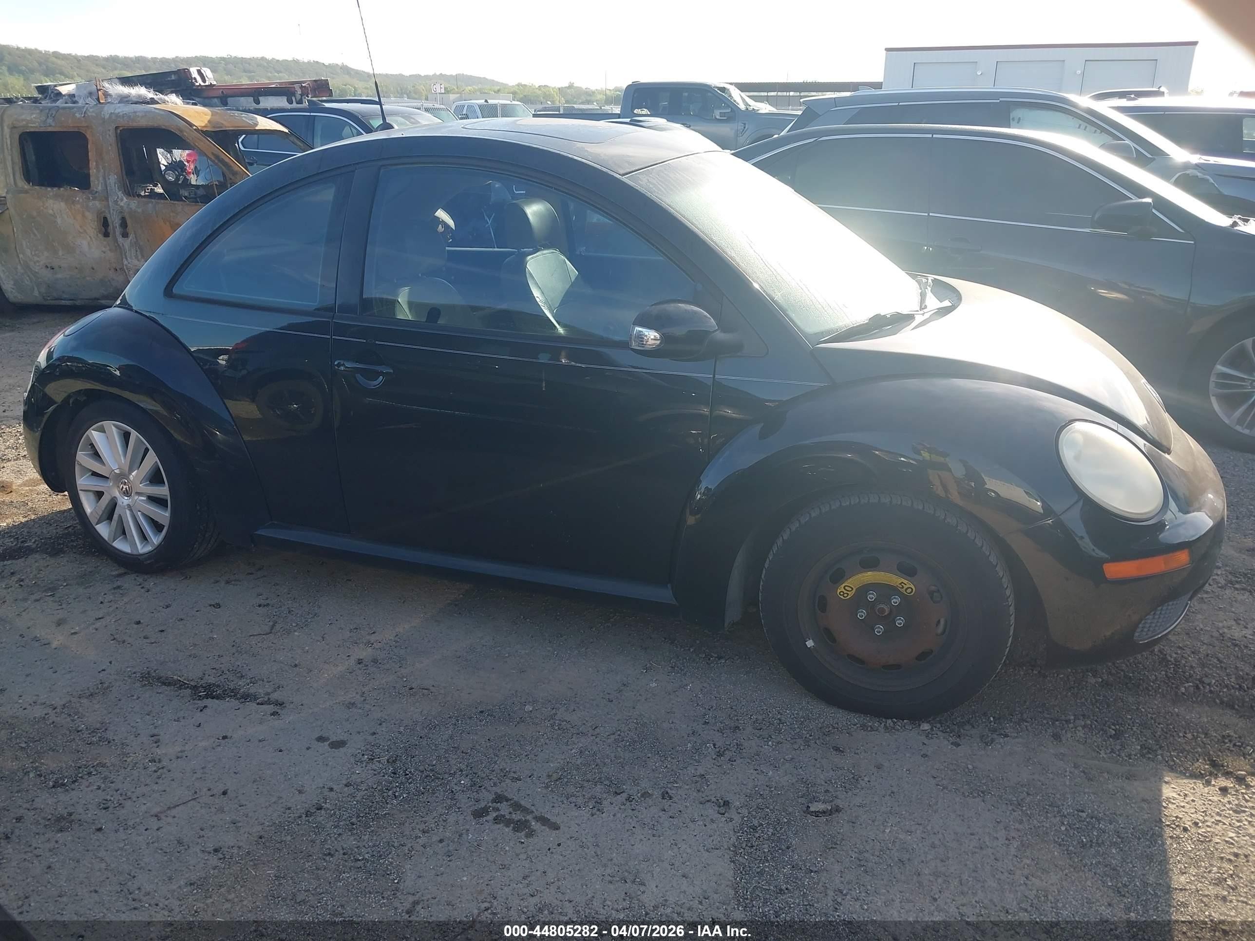 2008 Volkswagen New Beetle S/se Black vin: 3VWRW31C08M526487