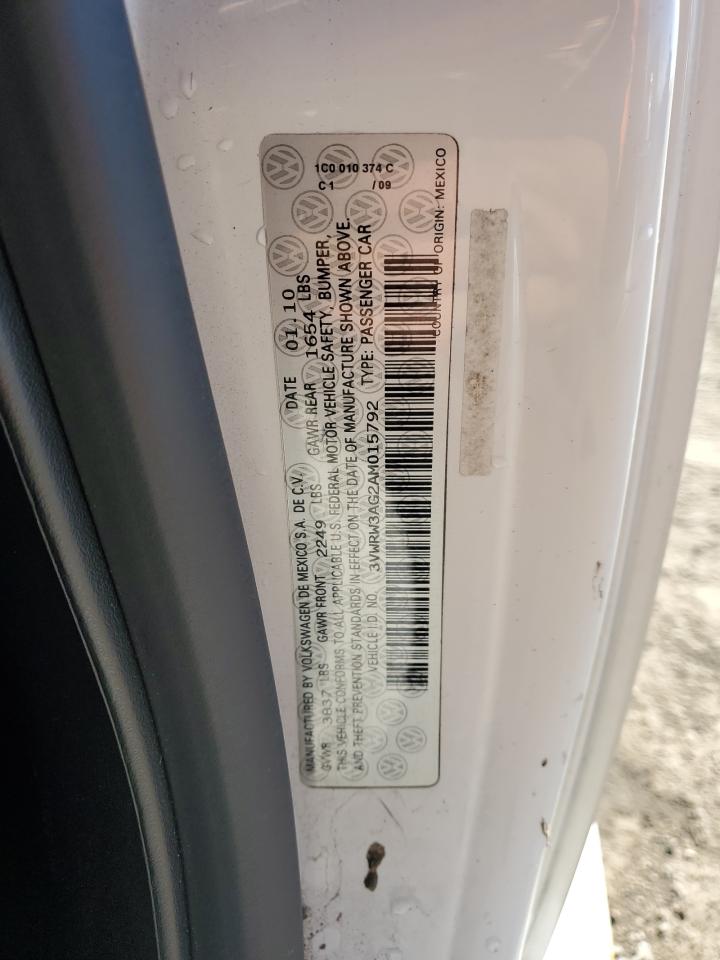 2010 Volkswagen New Beetle White vin: 3VWRW3AG2AM015792